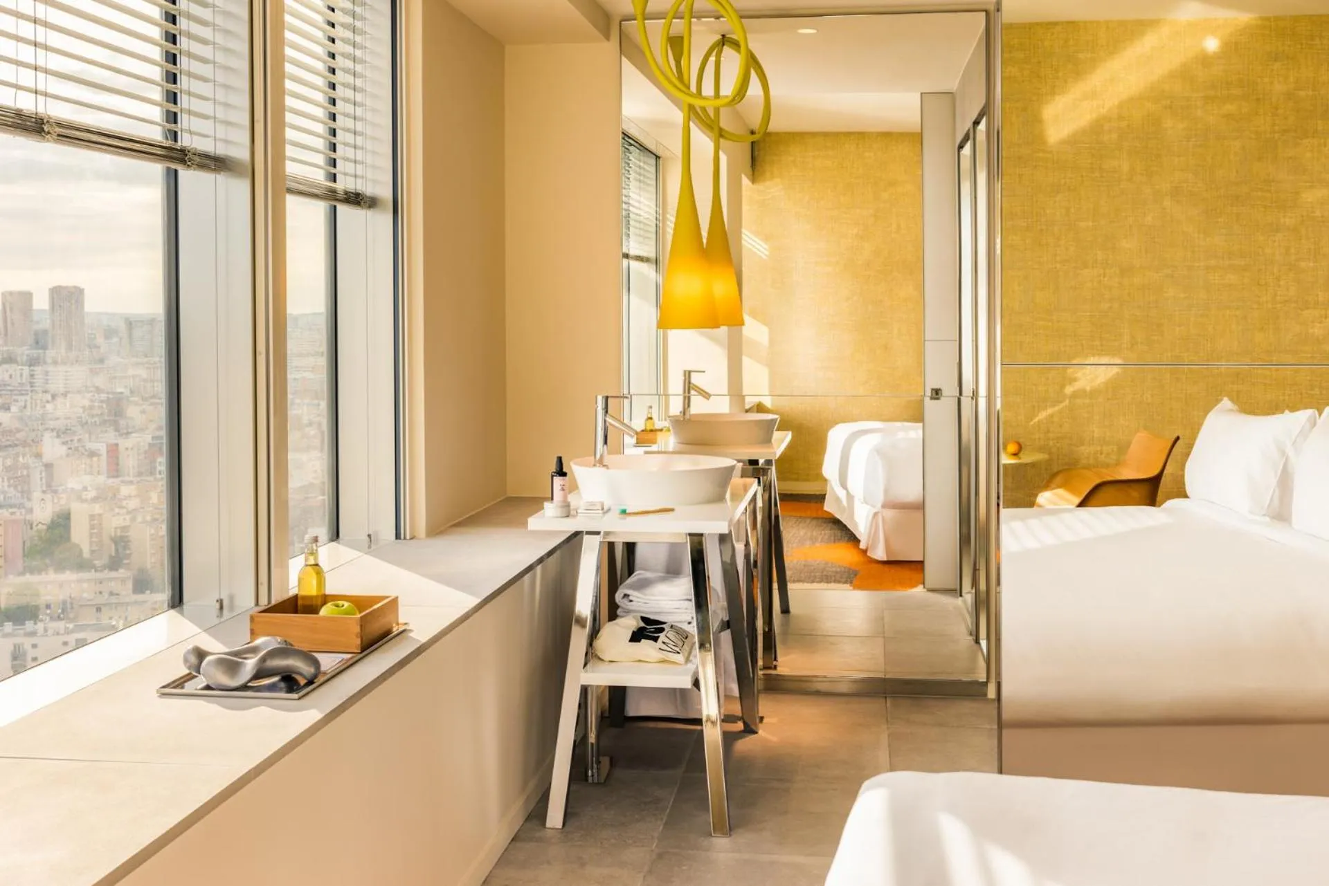 Bathroom, Bed in Too Hotel & Spa Paris - MGallery Collection