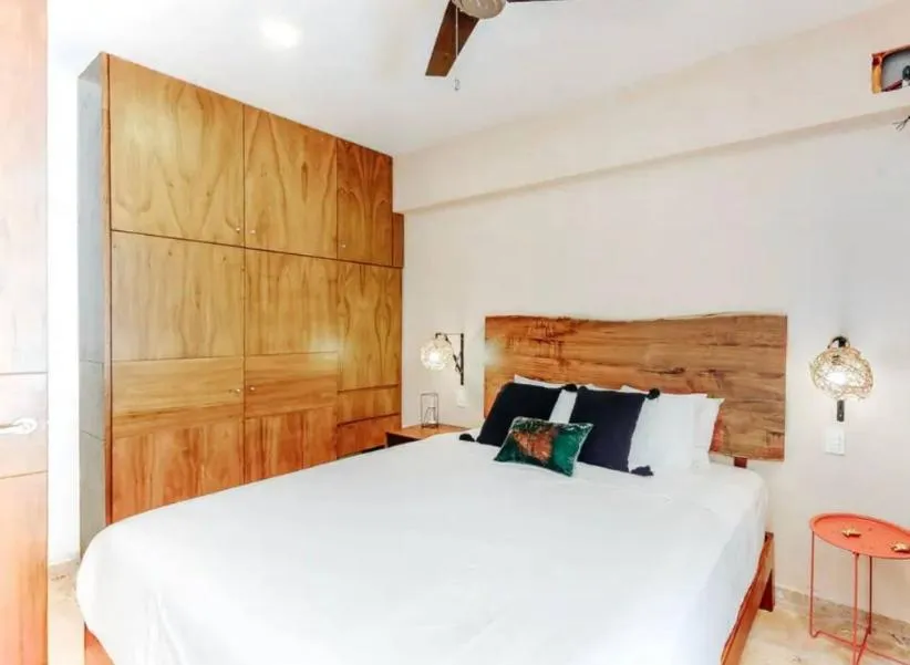 Bed in Amena Condo Tulum