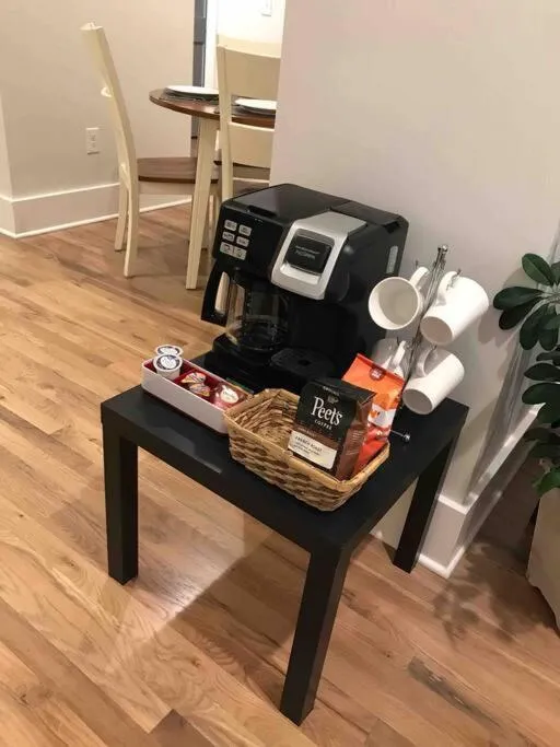 Coffee/tea facilities in Spacious 1 bed 1 bath Downtown OTR condo minutes walk to the Reds Bengals stadium & more!