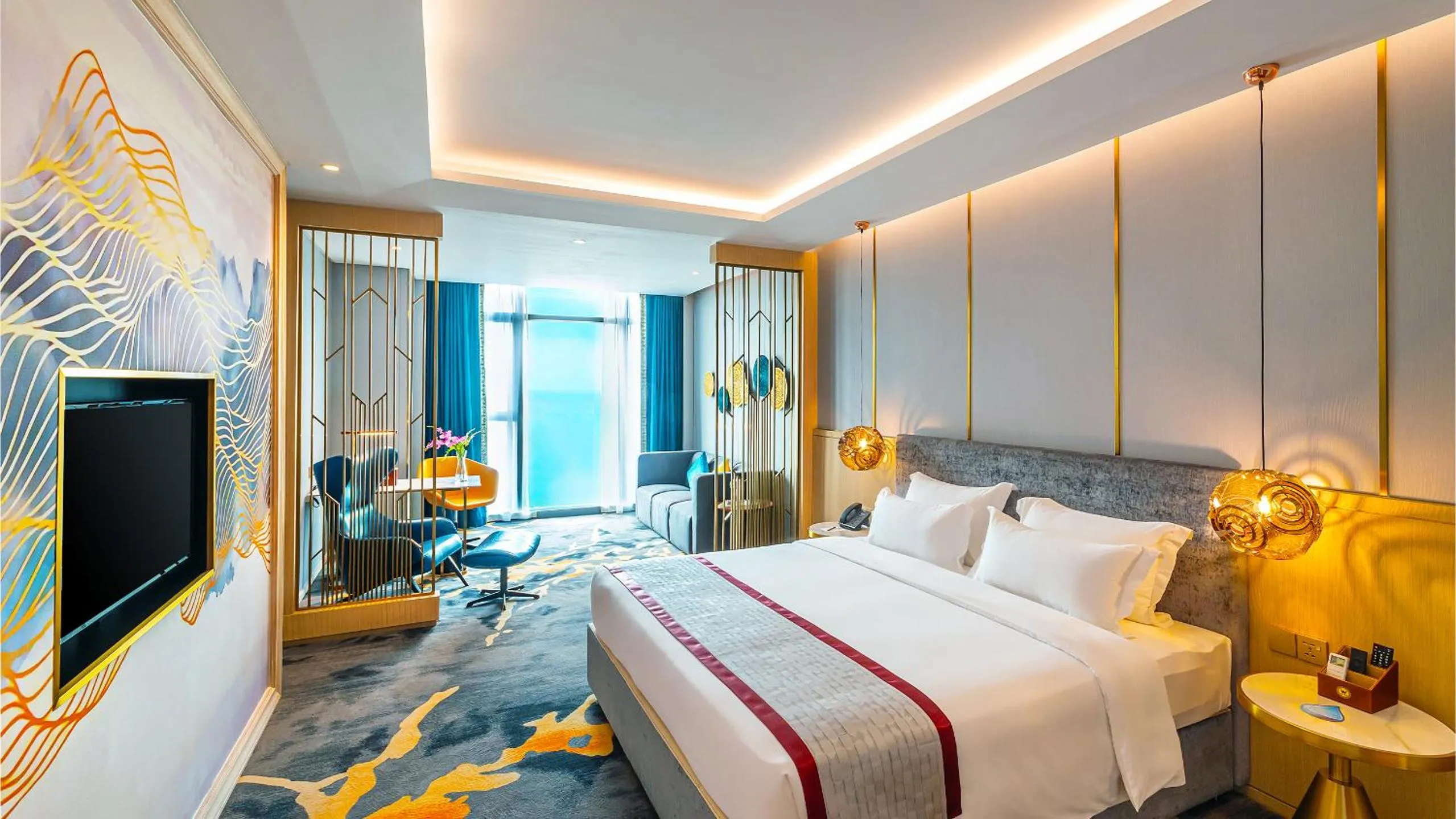 View (from property/room), Bed in Won Majestic Hotel Cambodia