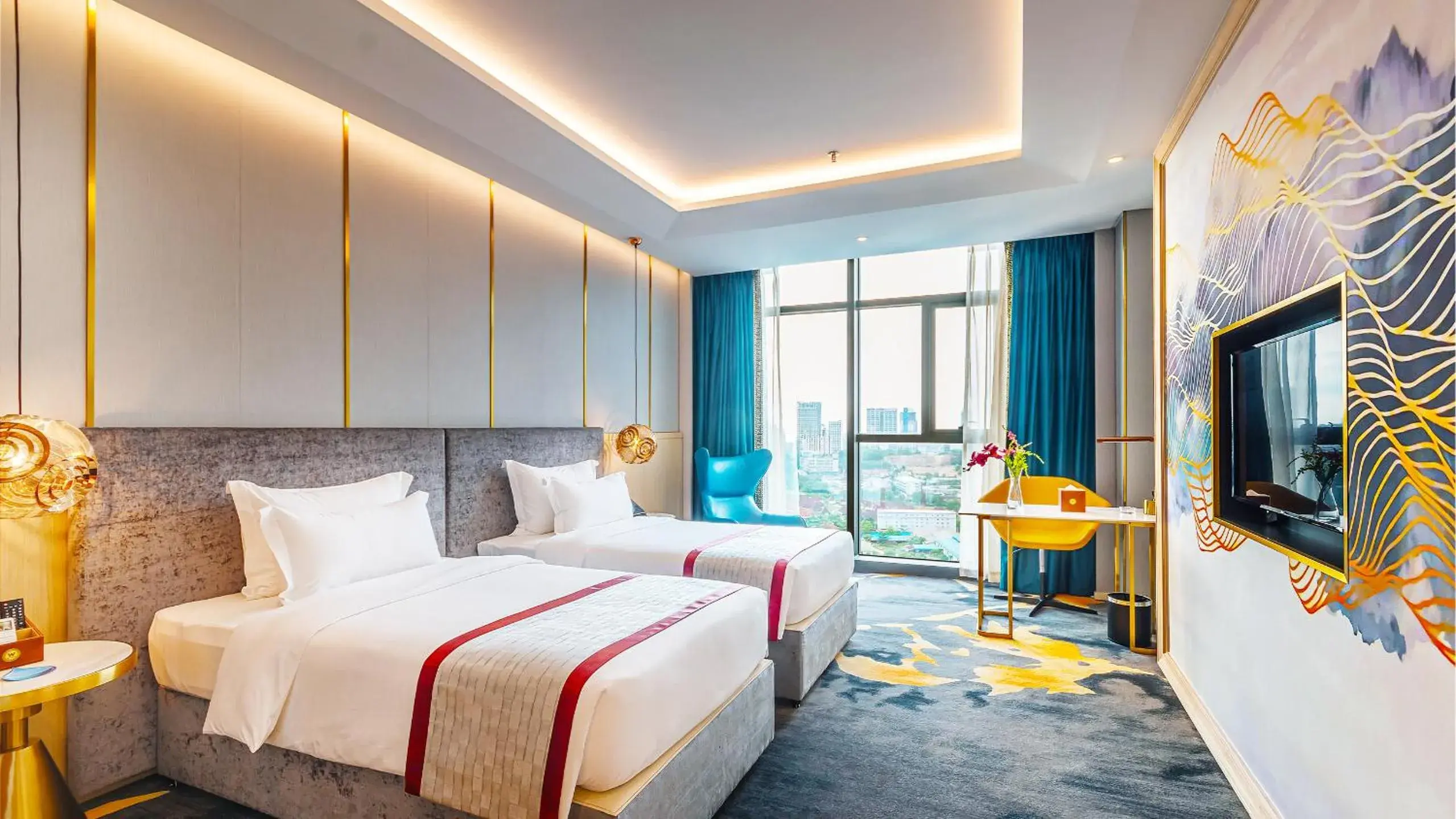 Deluxe Twin Room - Free Mini Bar in Won Majestic Hotel Cambodia Deluxe Twin Room - Free Mini Bar in Won Majestic Hotel Cambodia