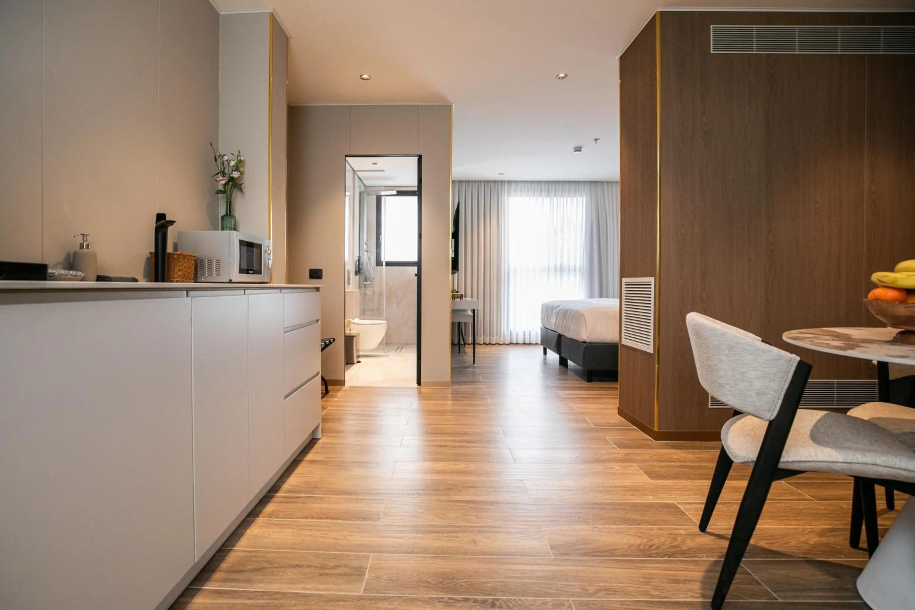 Kitchen or kitchenette in Herzl Boutique Hotel & Apartments by Domus