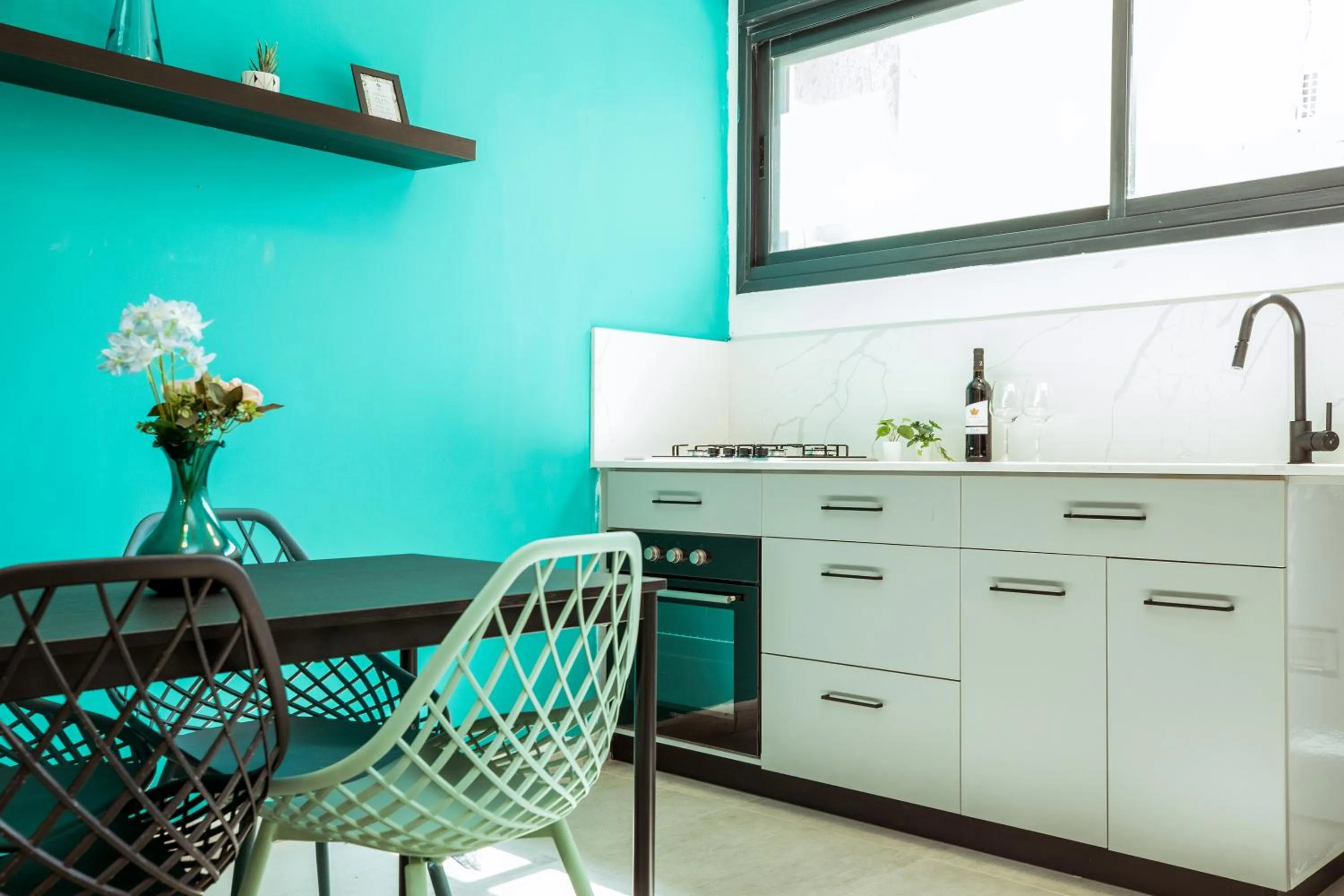 Kitchen or kitchenette in Herzl Boutique Hotel & Apartments by Domus