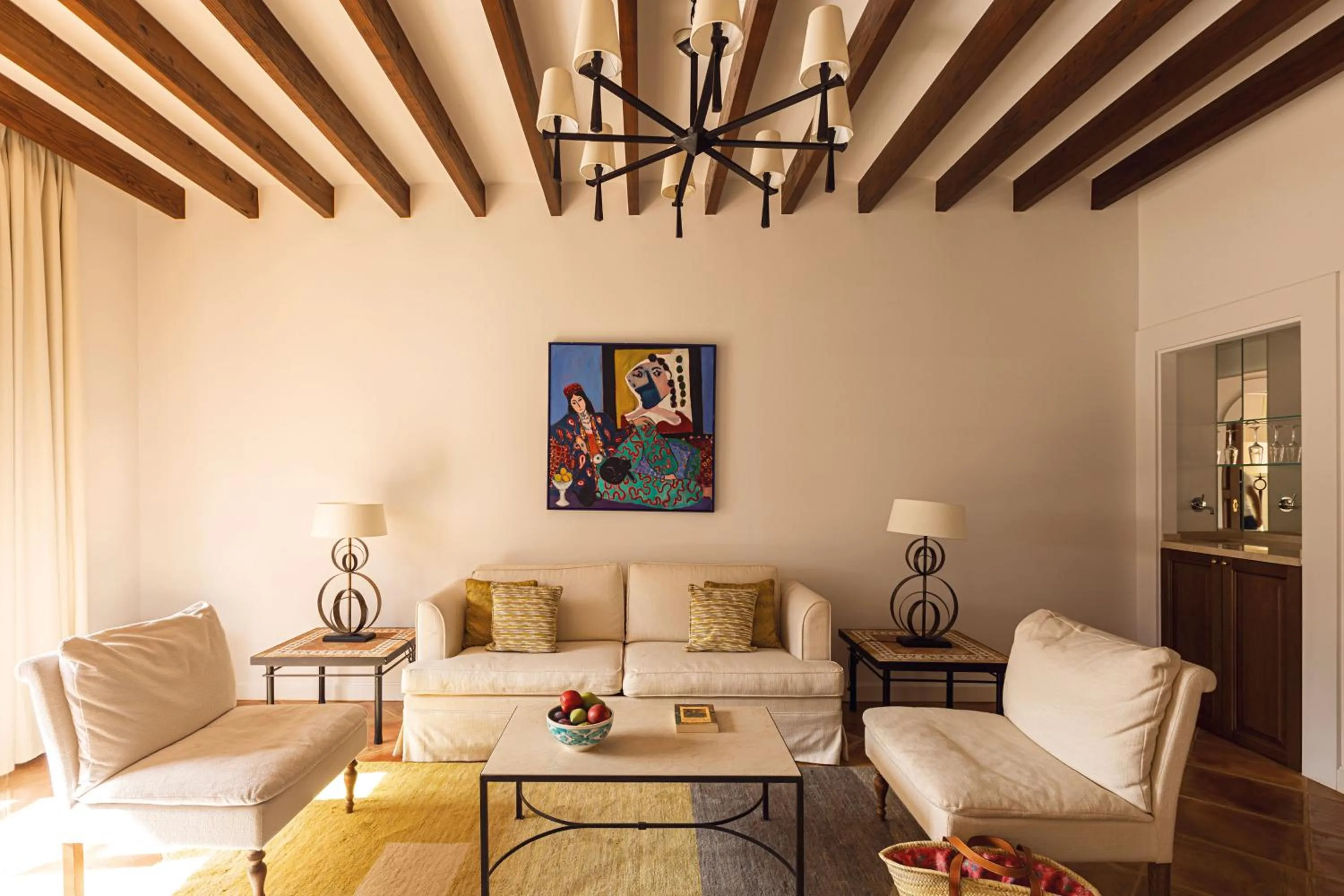 Living room in La Residencia, A Belmond Hotel, Mallorca