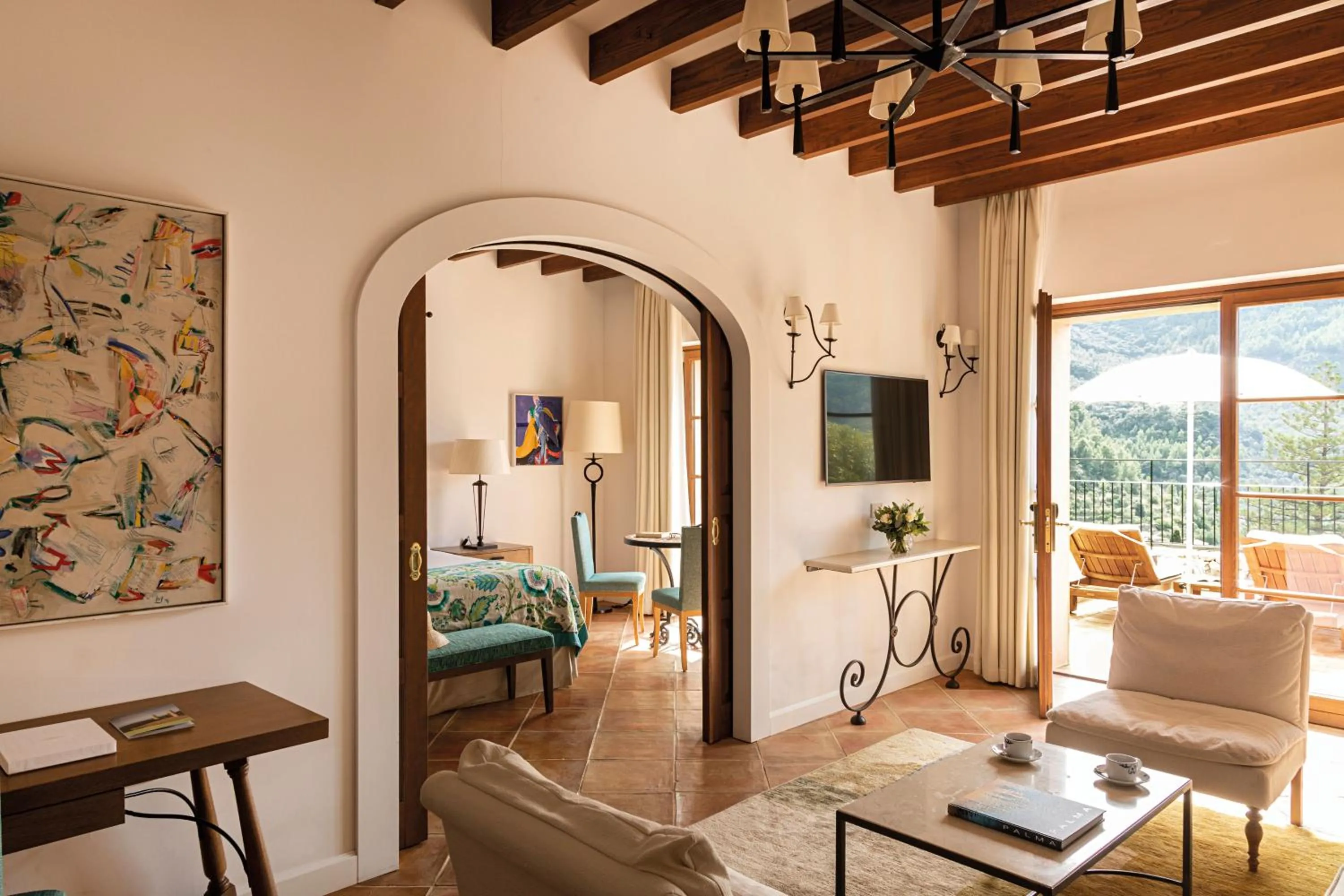 Living room in La Residencia, A Belmond Hotel, Mallorca