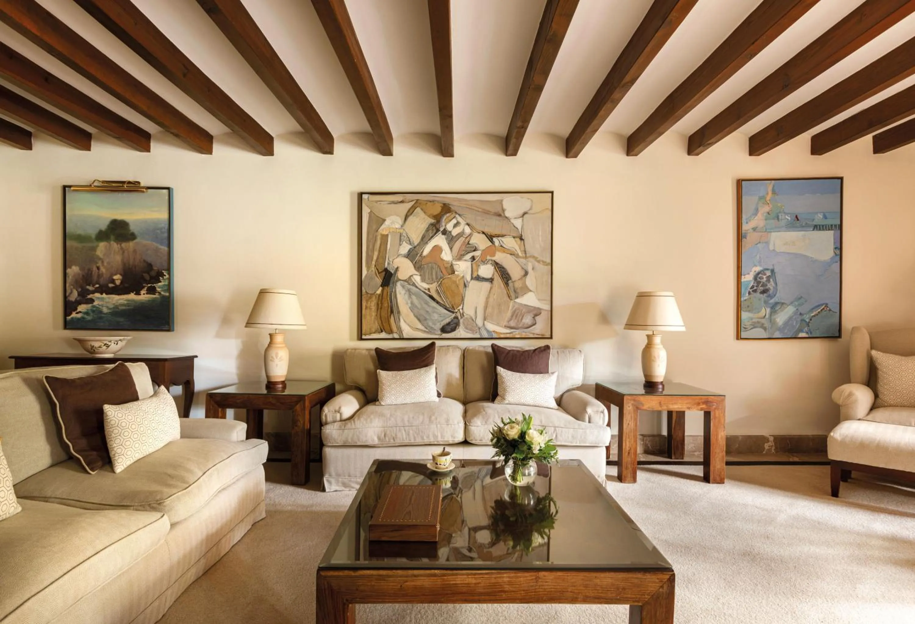 Living room in La Residencia, A Belmond Hotel, Mallorca