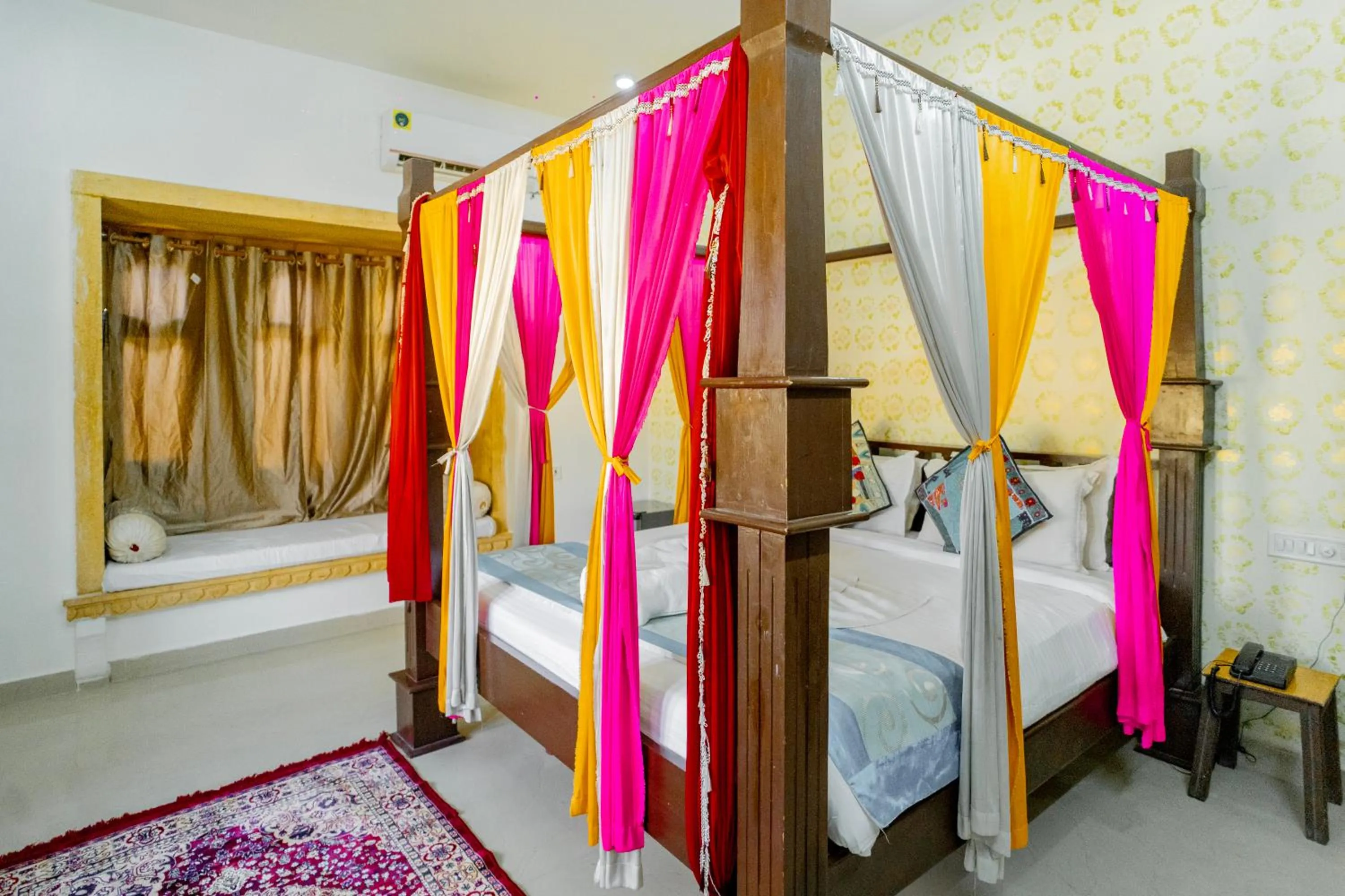 View (from property/room), Bed in Hotel Marina Mahal with Swimming Pool
