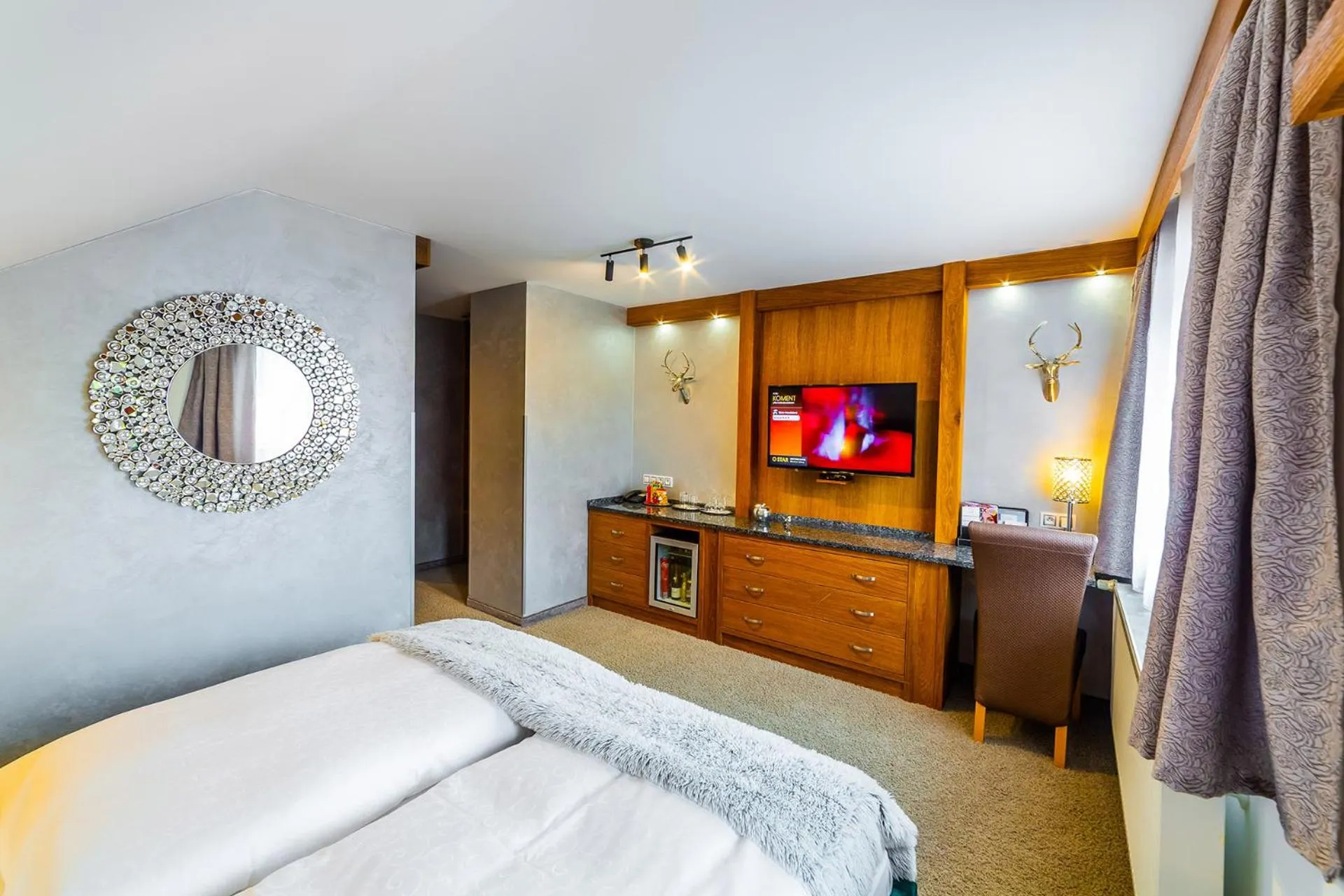 Bed in Wellness hotel V Nebi