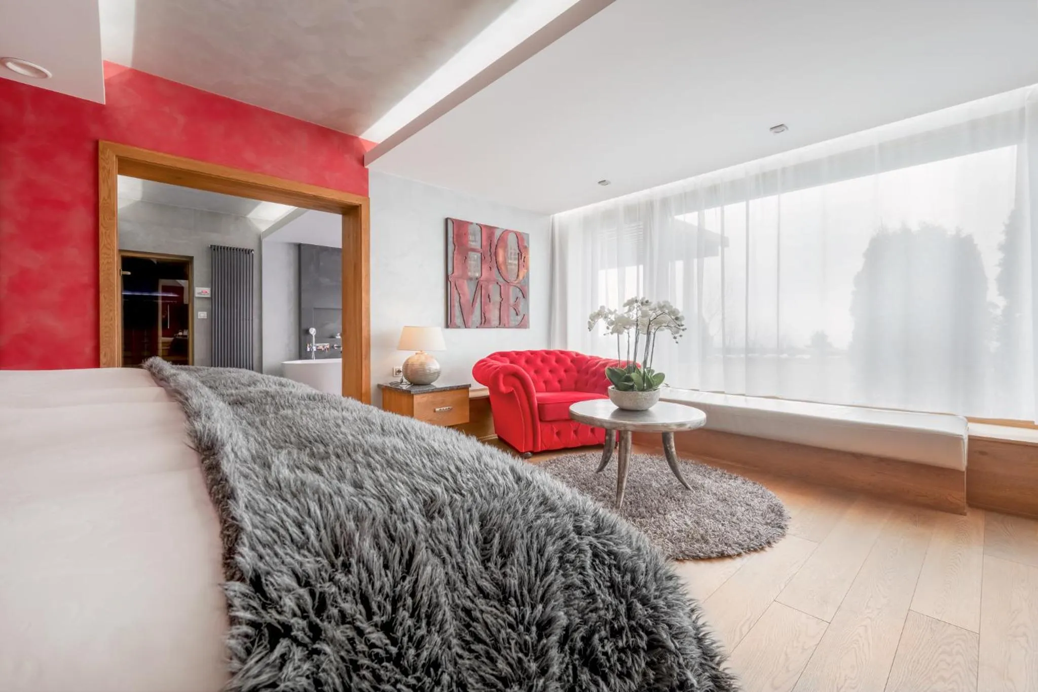 Bed in Wellness hotel V Nebi