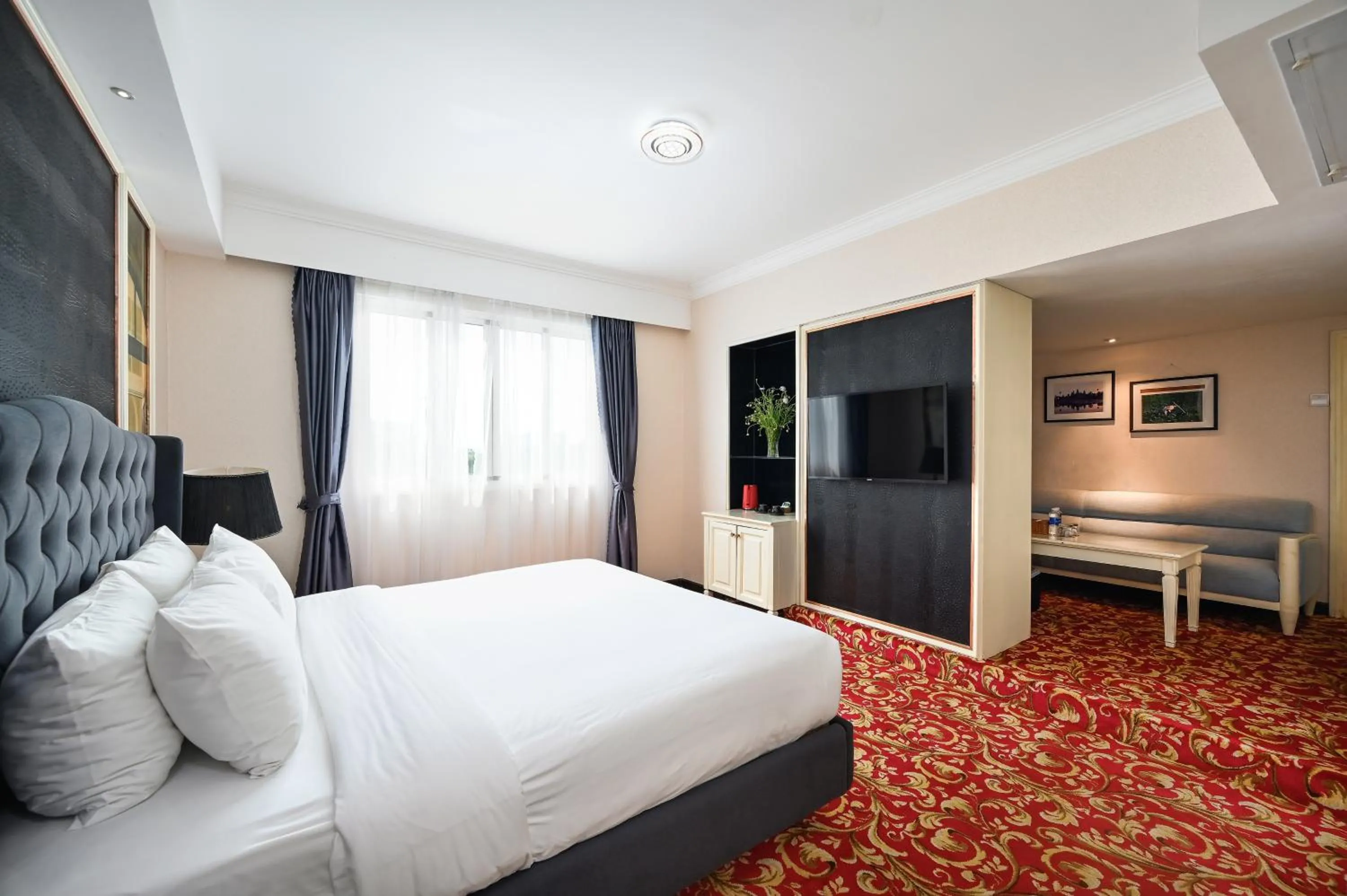 View (from property/room), Bed in California Saigon Hotel & Rooftop Pool