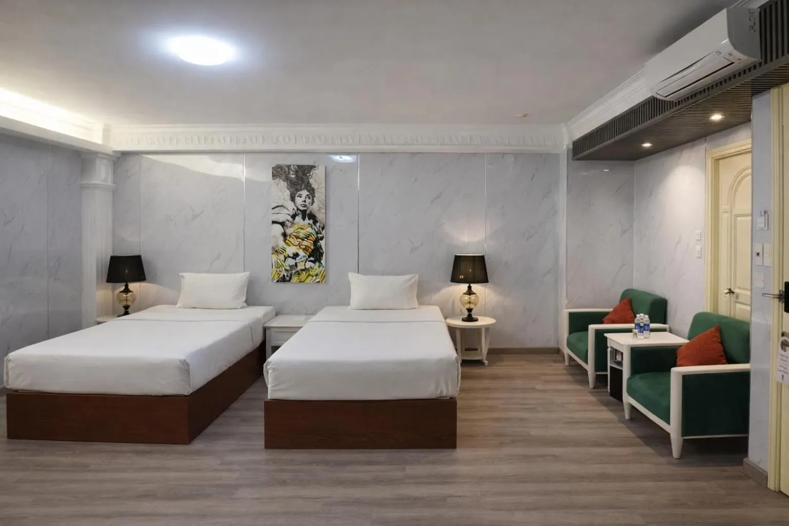 Bed in California Saigon Hotel & Rooftop Pool