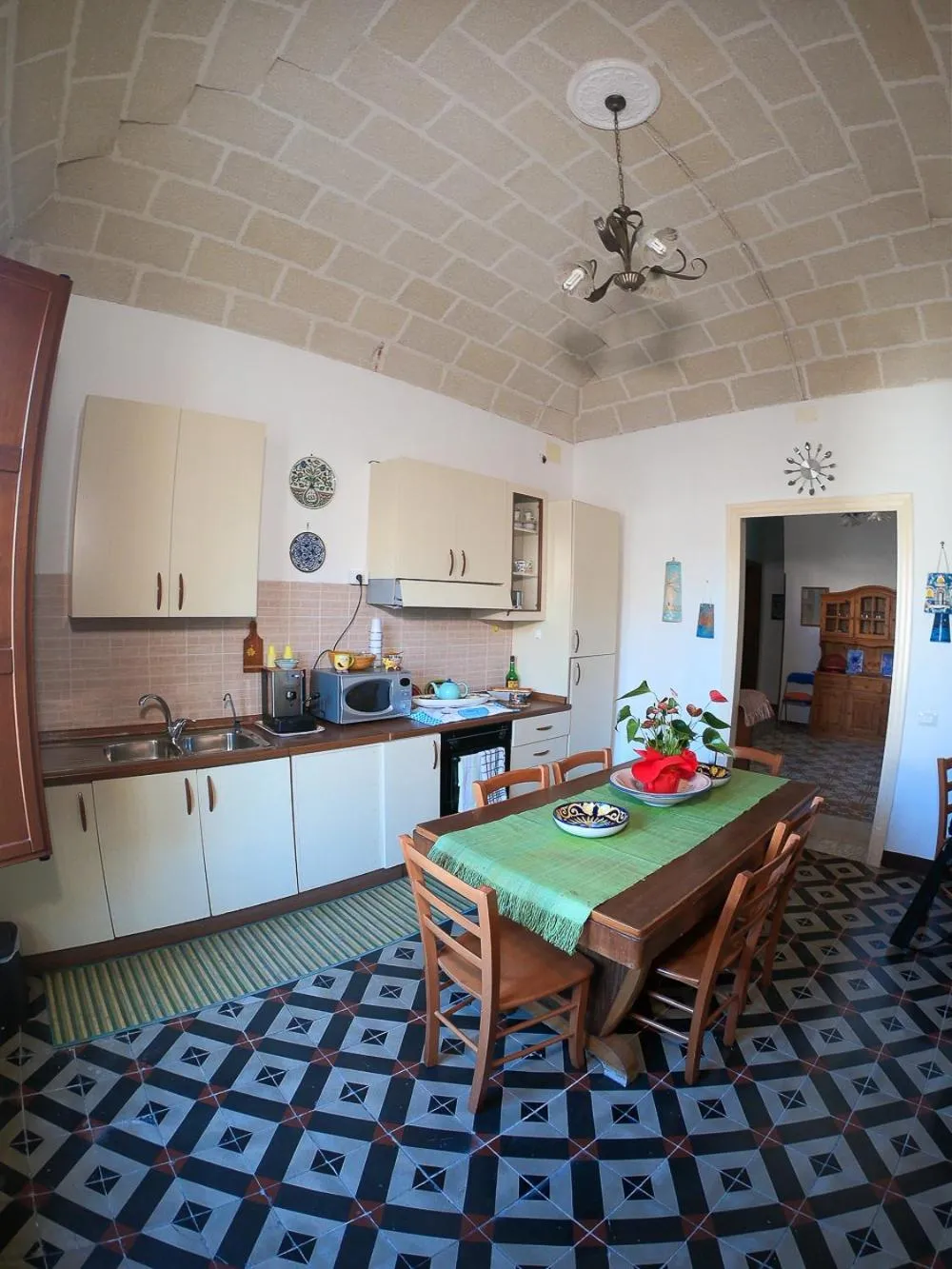 Communal kitchen in B&B Favignana