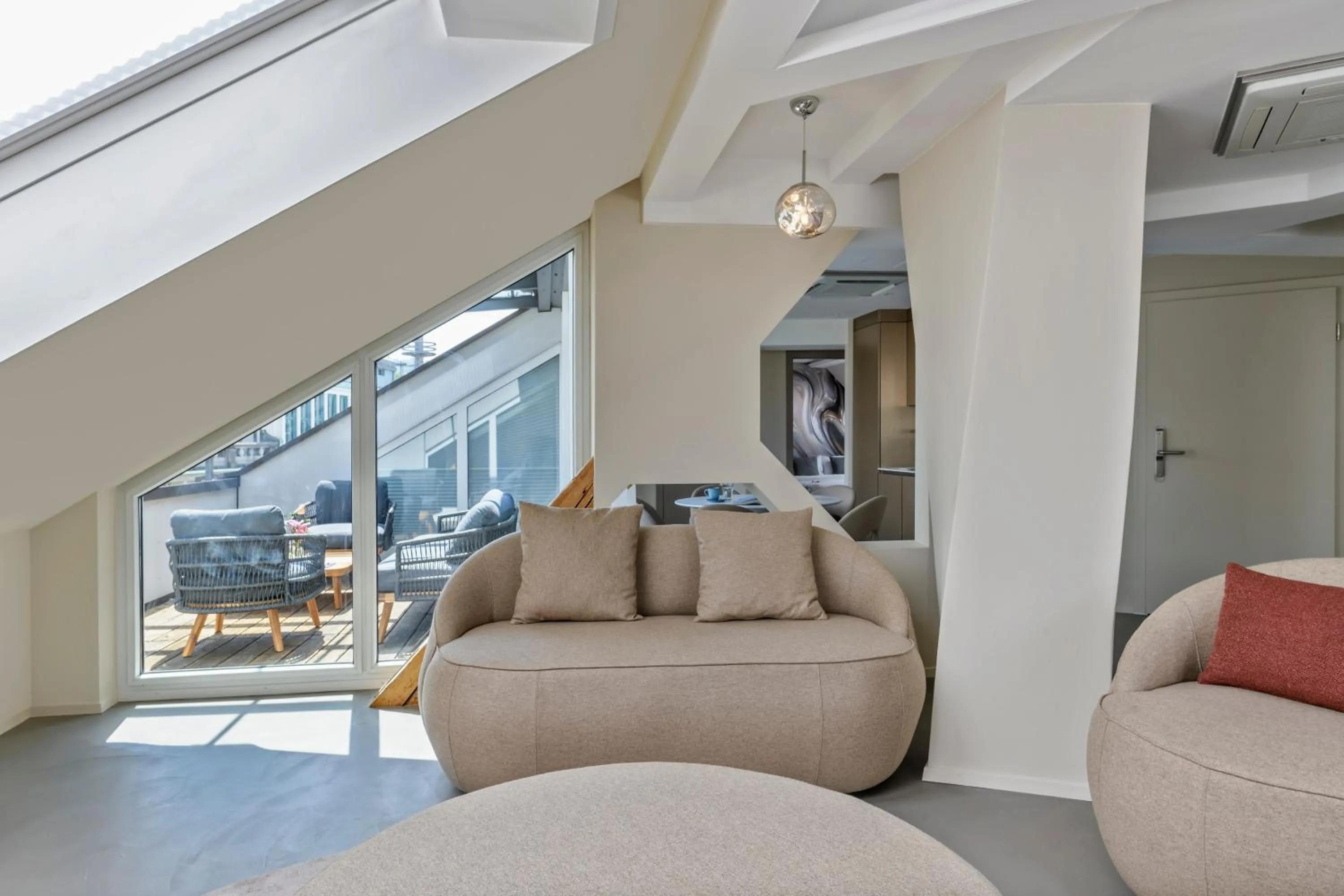 Living room in VISIONAPARTMENTS Brandschenkestrasse