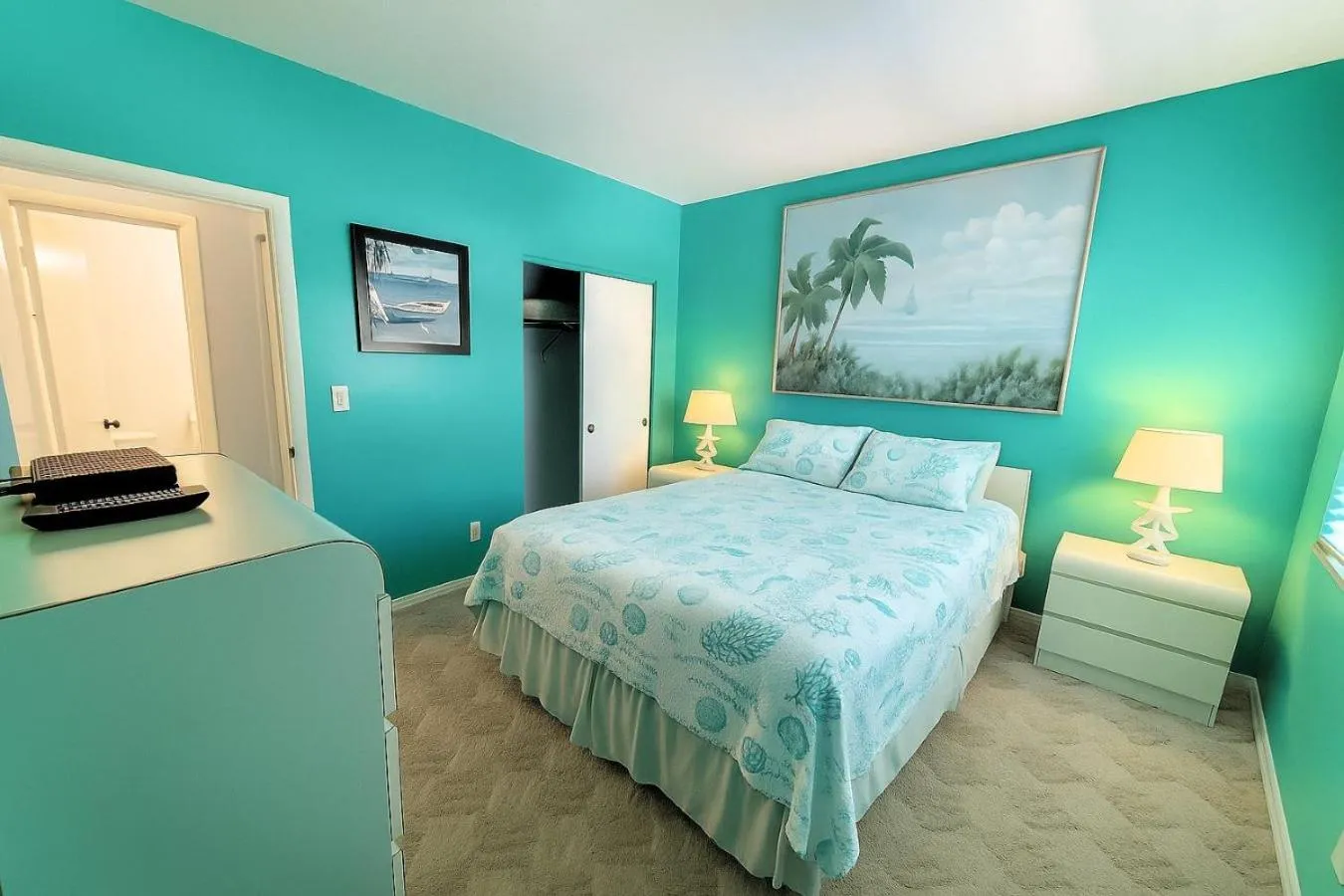Bed in Welcome to Oasis #21 Your Coastal Retreat in Daytona Beach Shores-Walk To The Beach