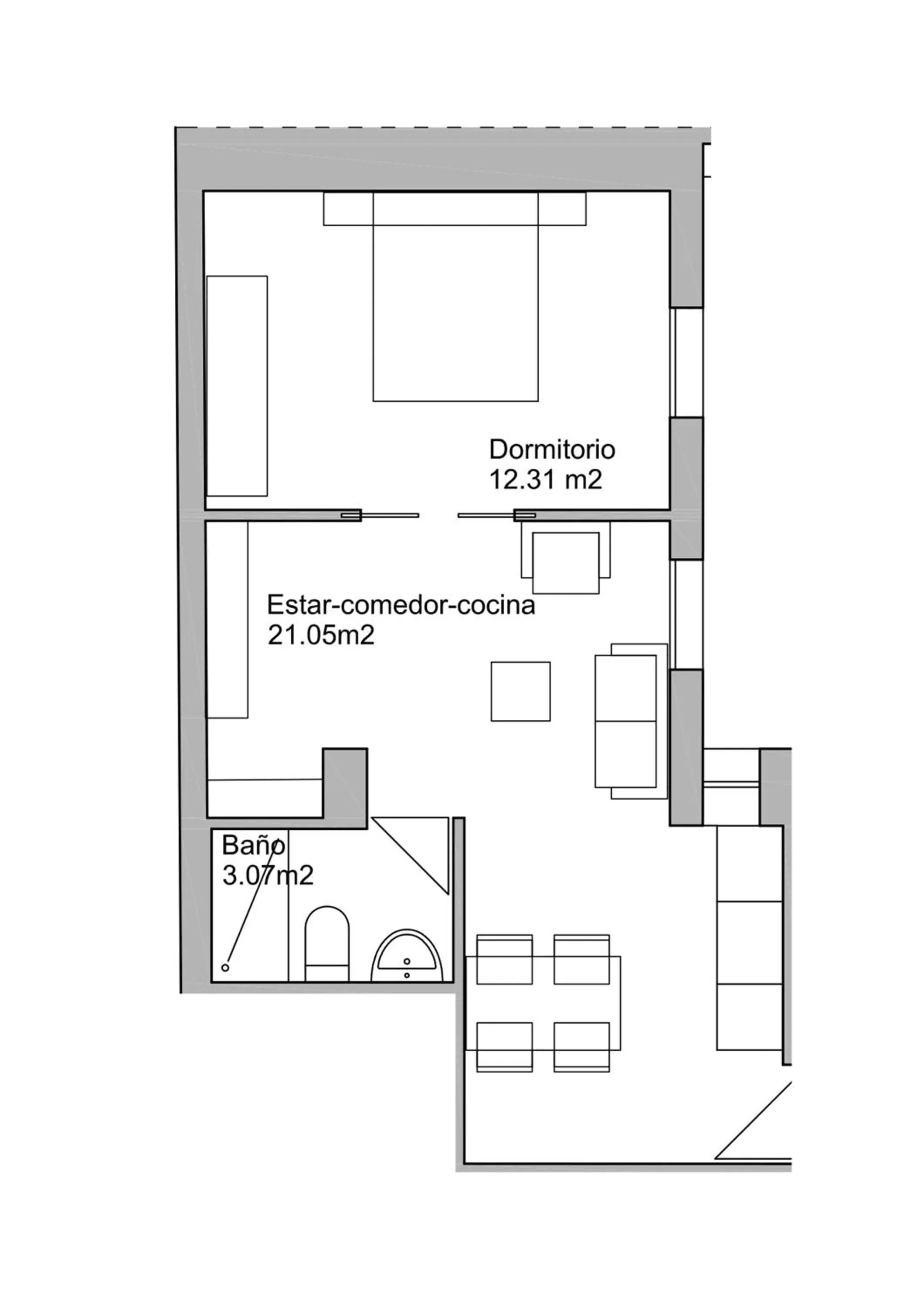 Floor plan in Suites Casa San Mateo