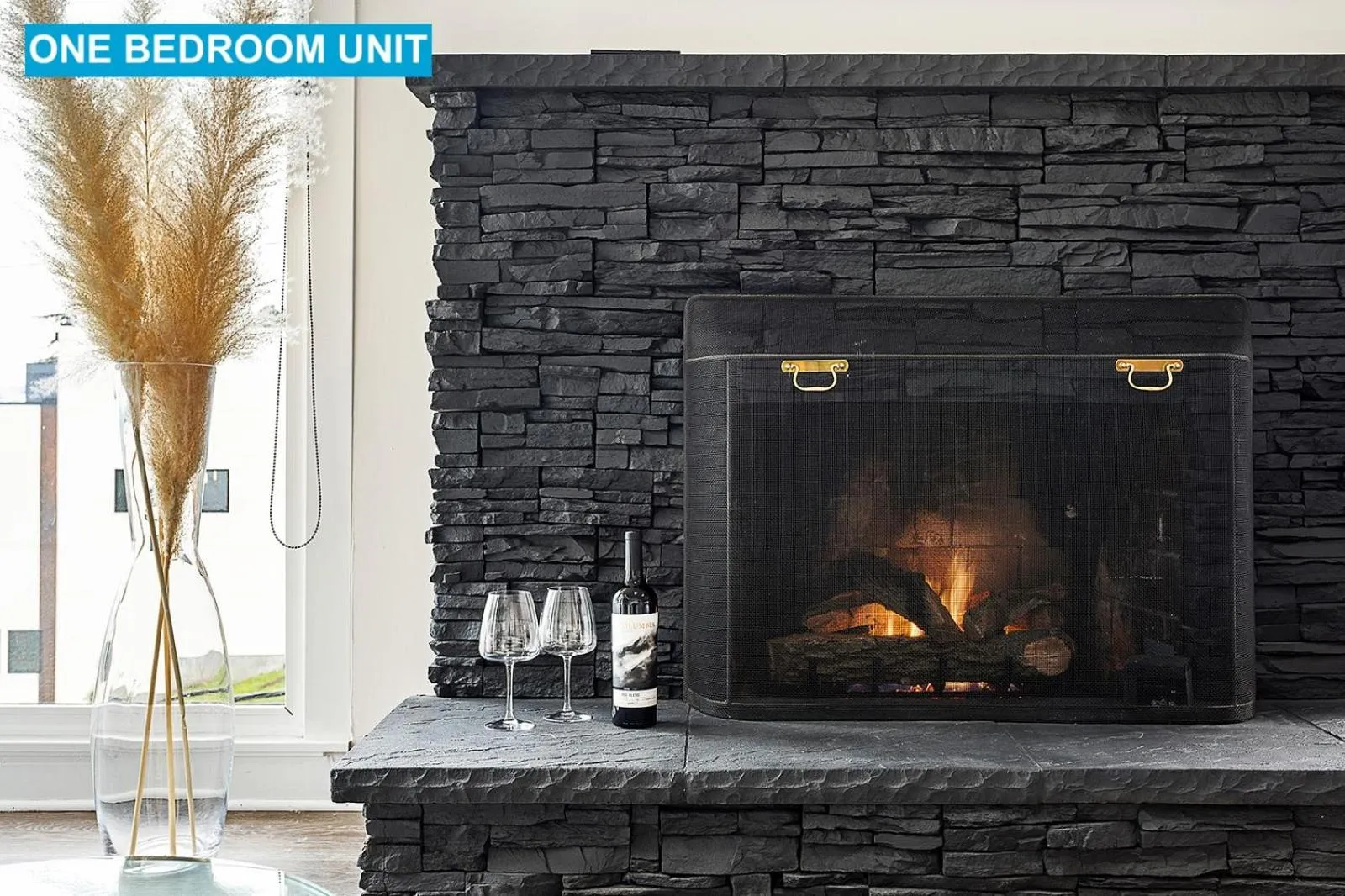 fireplace in The Ferry House