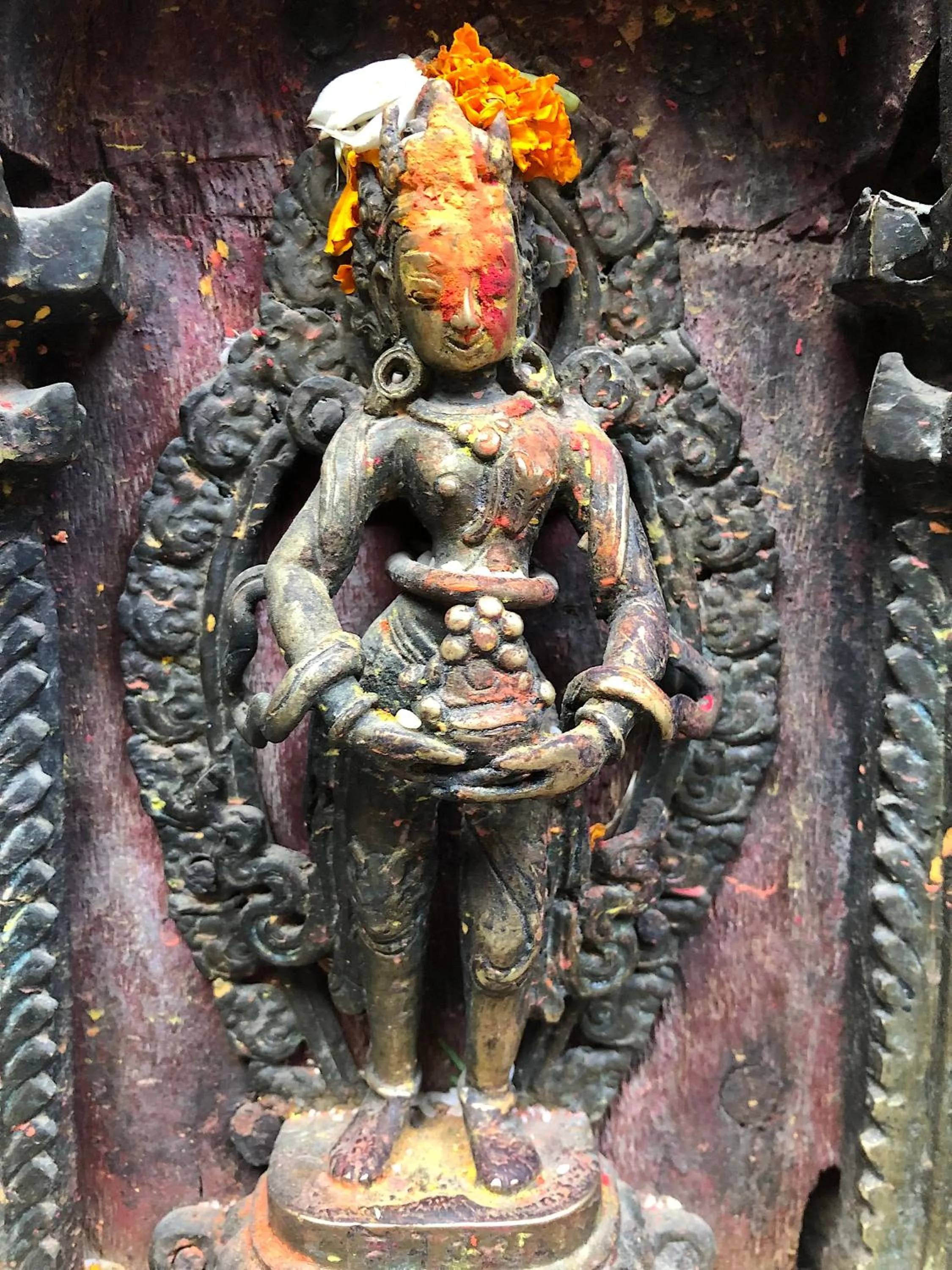 Decorative detail in Newa Chen Historic House UNESCO