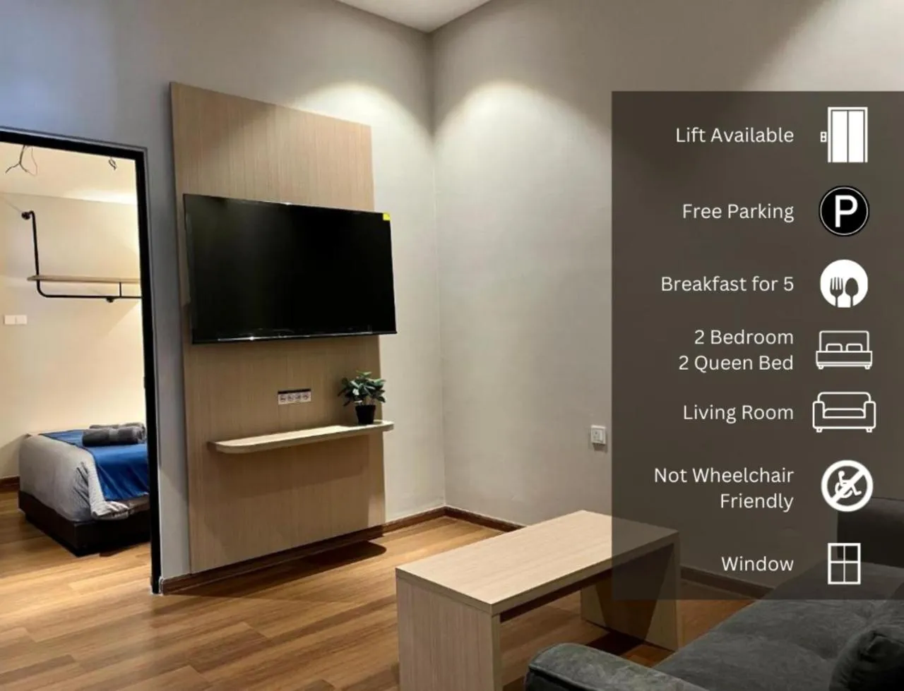 Bedroom in Hotel Brynton at Cameron Centrum Mall