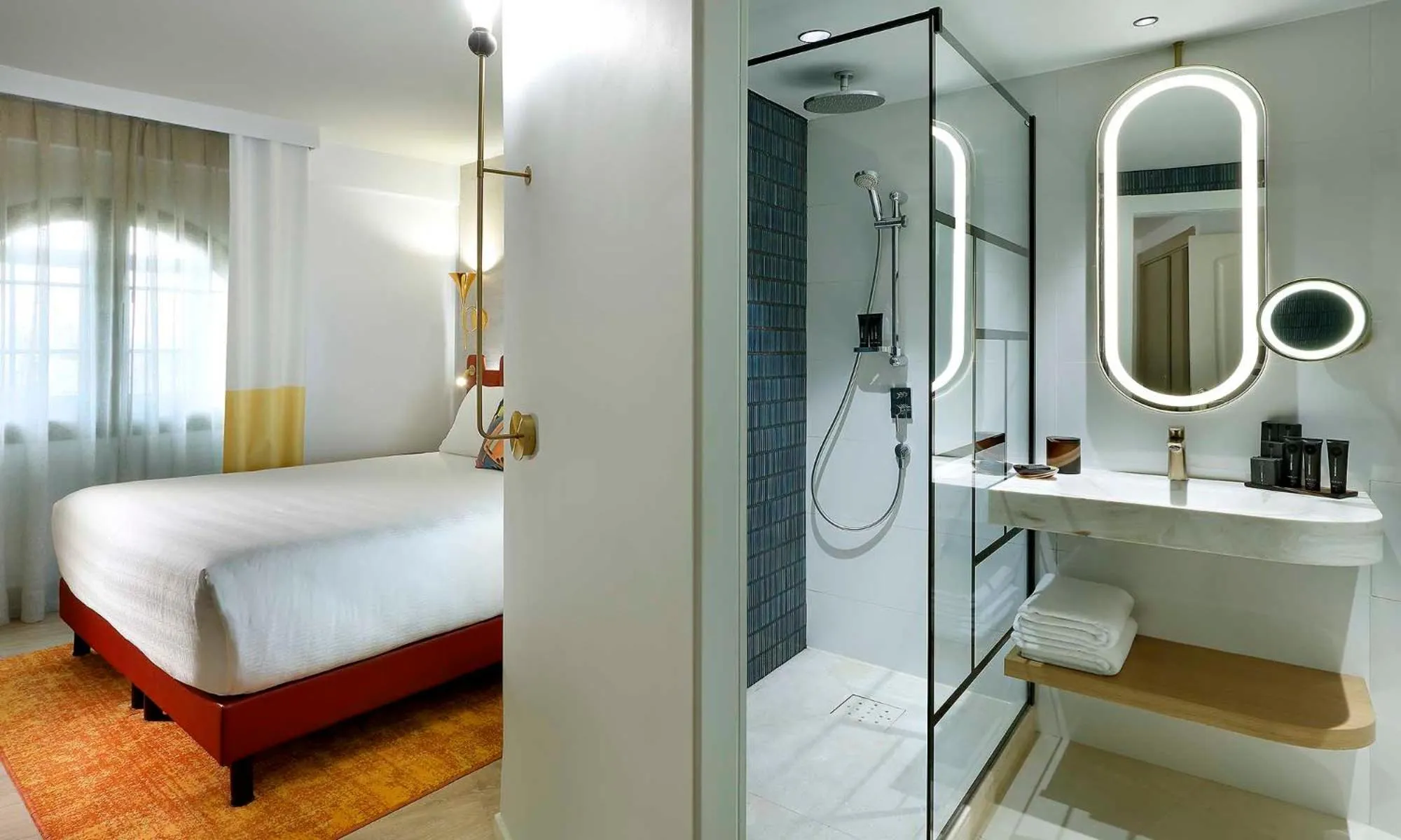Shower, Bed in Hard Rock Hotel Marbella - Puerto Banús