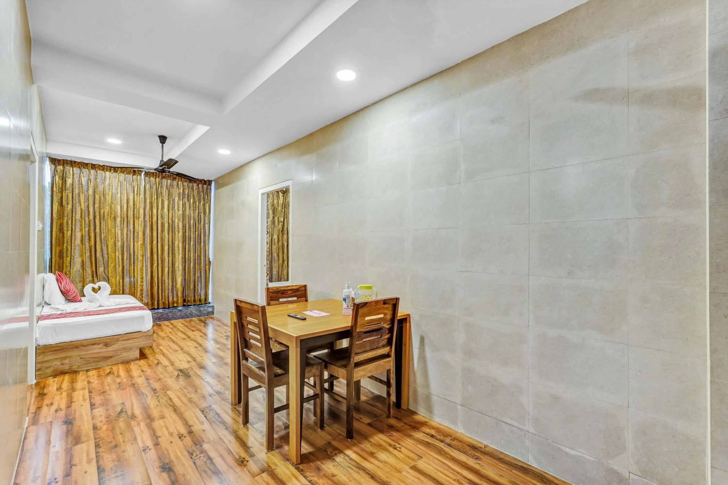 Restaurant/places to eat, Bed in Season 4 Residences - 1BHK furnished apartments (near Apollo Proton, Tidal park)