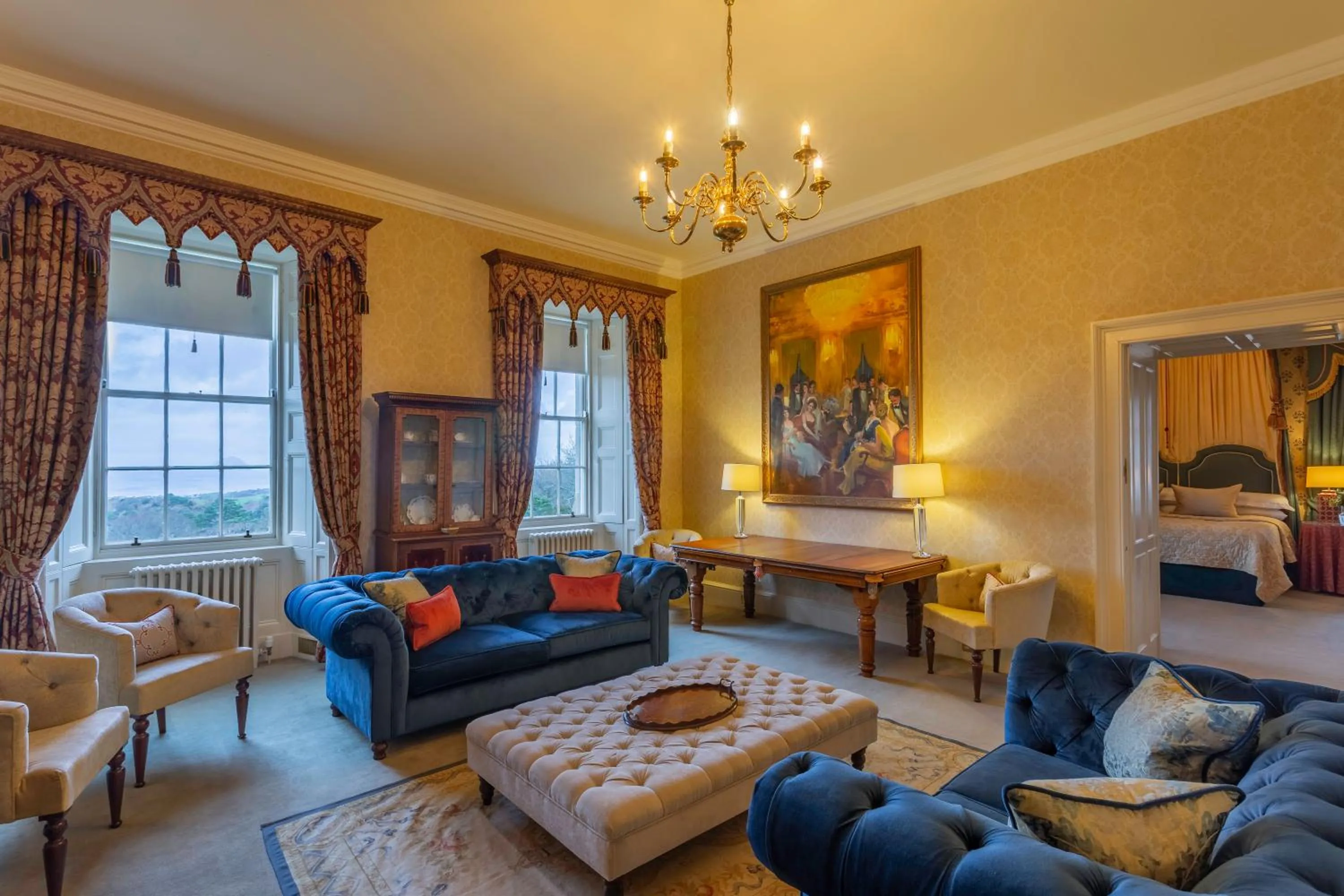 Seating area in Glenapp Castle