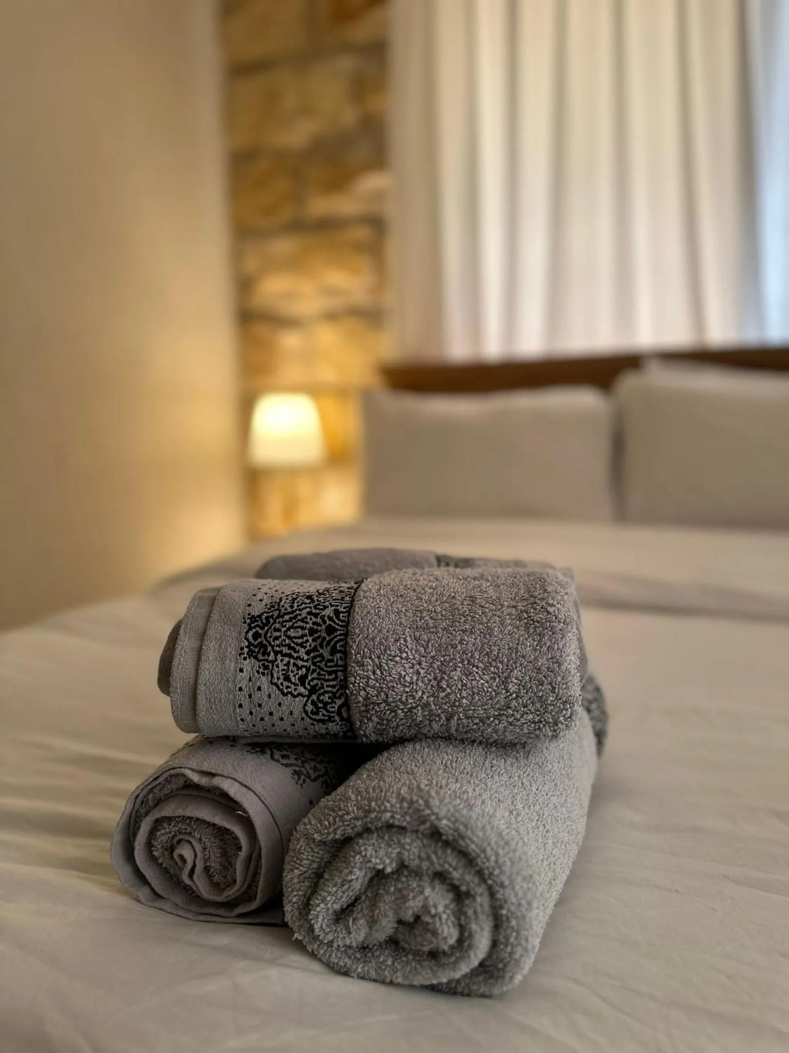 towels, Bed in Via Maria Boutique Suites - Free Parking