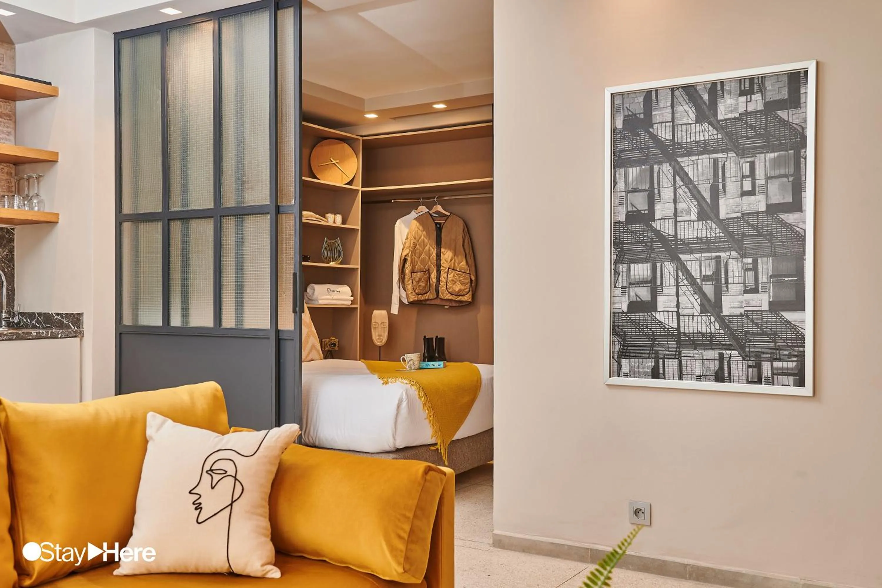 Bed in Stayhere Casablanca - Gauthier 2 - Contemporary Residence