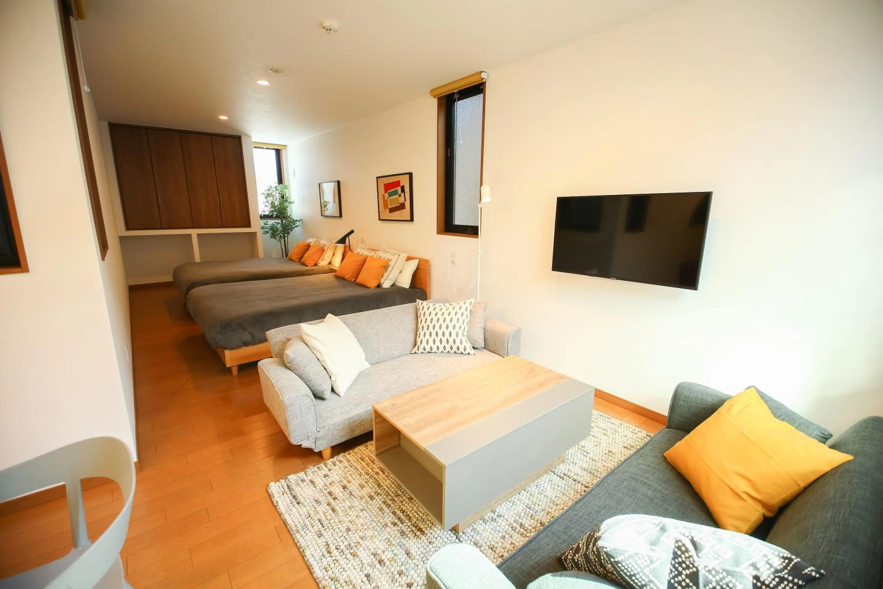 Living room in PrimeRoom別府 TATAMIsuite