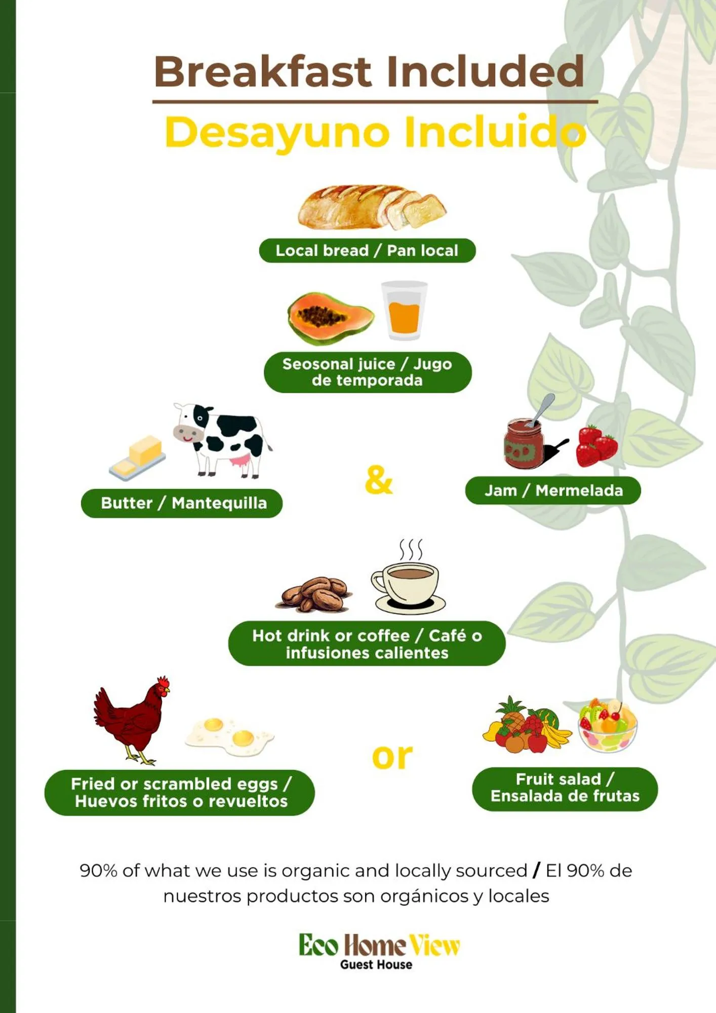 Food and drinks in Eco Home View - Guest House
