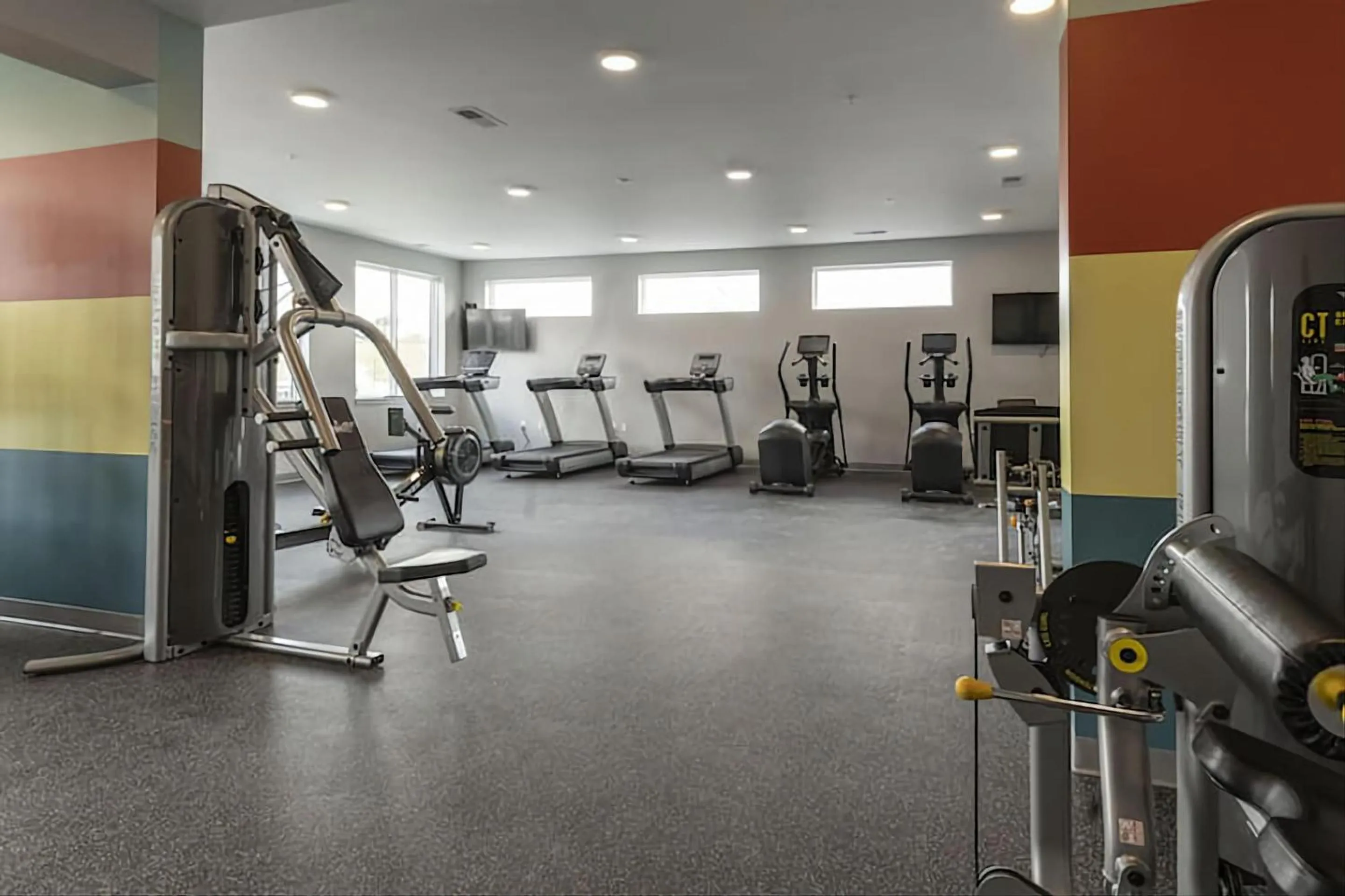 Fitness centre/facilities in Contemporary 1 BDRM Apt with Pool Parking Gym
