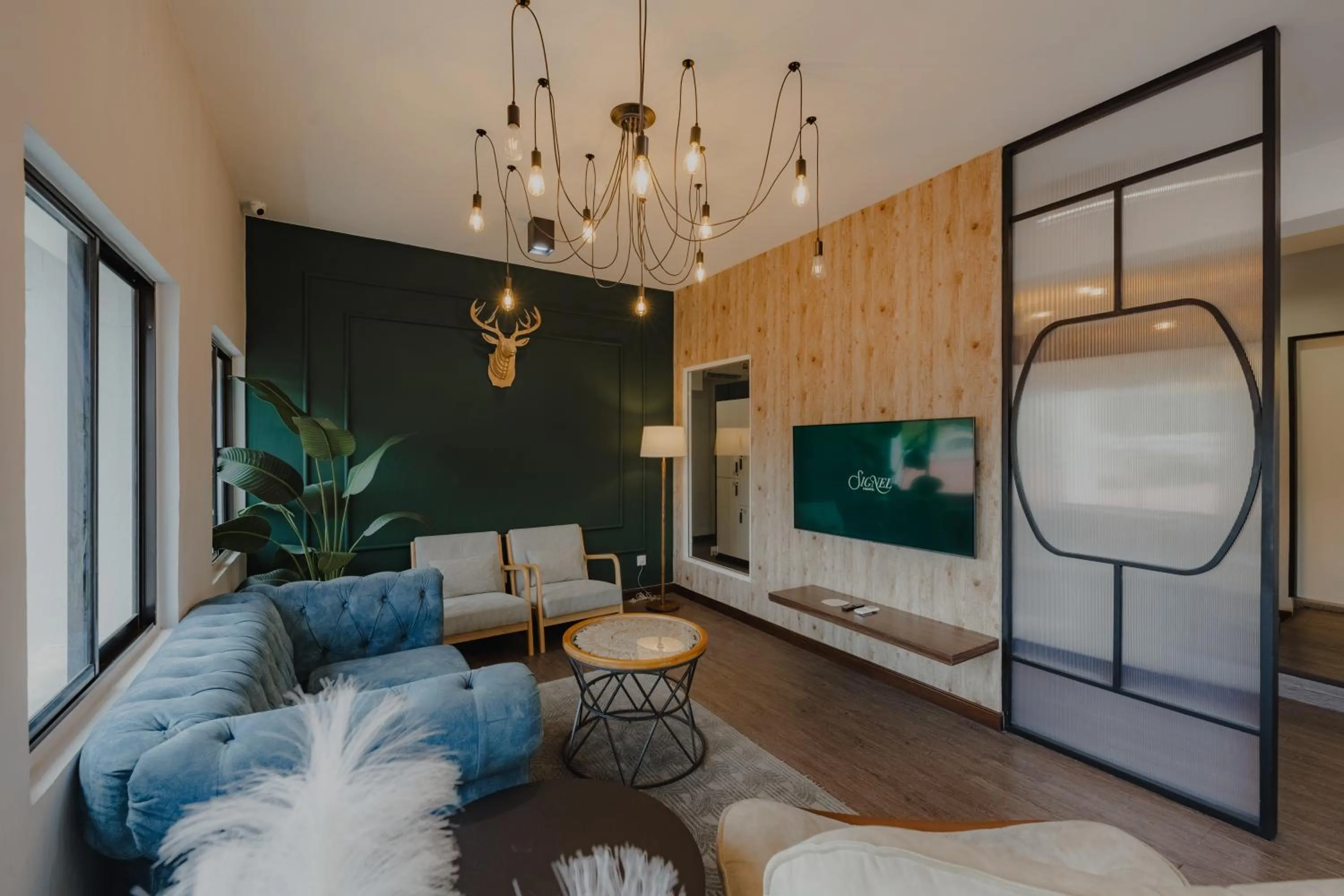 Communal lounge/ TV room in Signel Poshtel, the Rare Gem of North Borneo