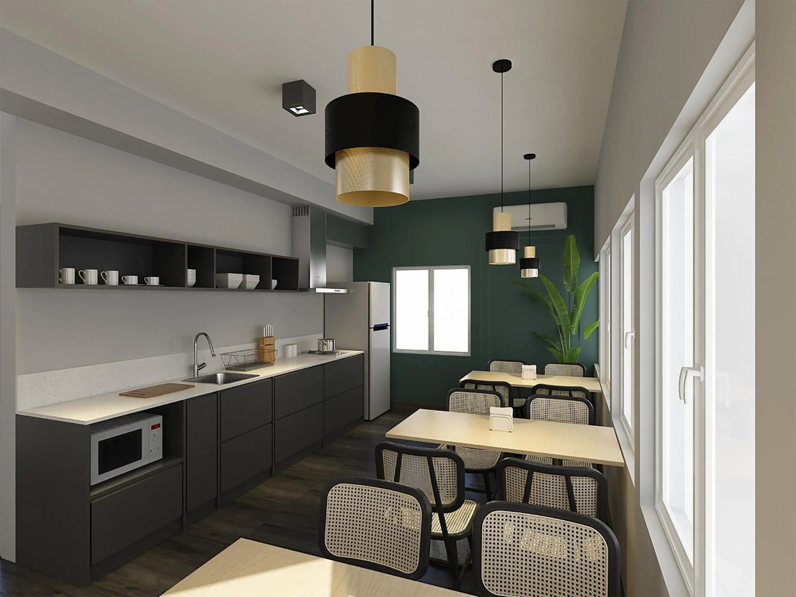 Kitchen or kitchenette in Signel Poshtel, the Rare Gem of North Borneo