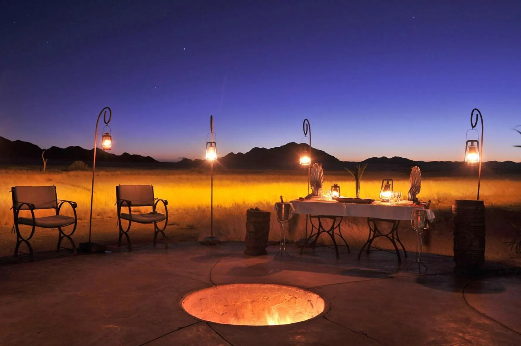 fireplace in Le Mirage Resort & Spa