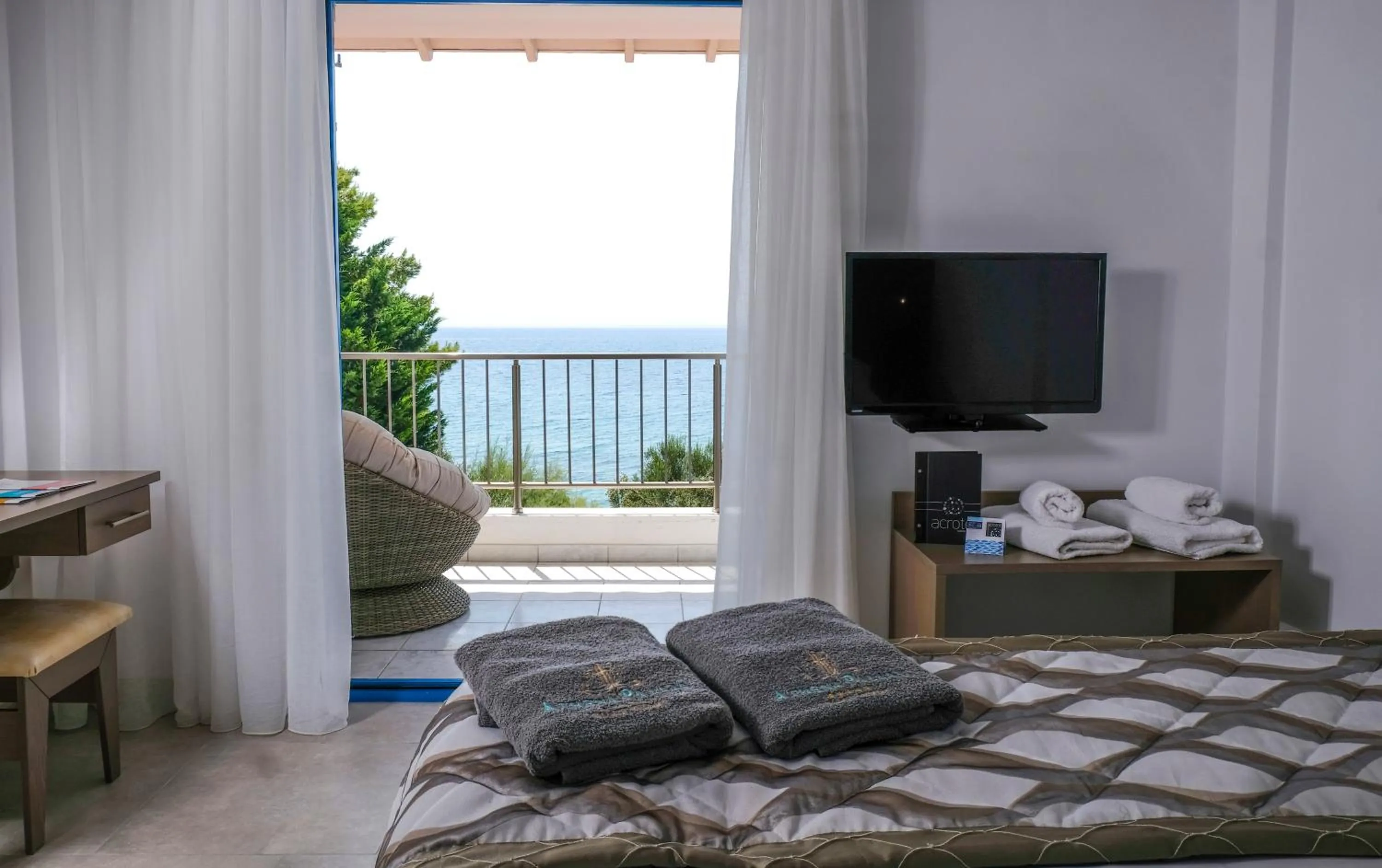 Bedroom, Bed in Acrotel Athena Villa