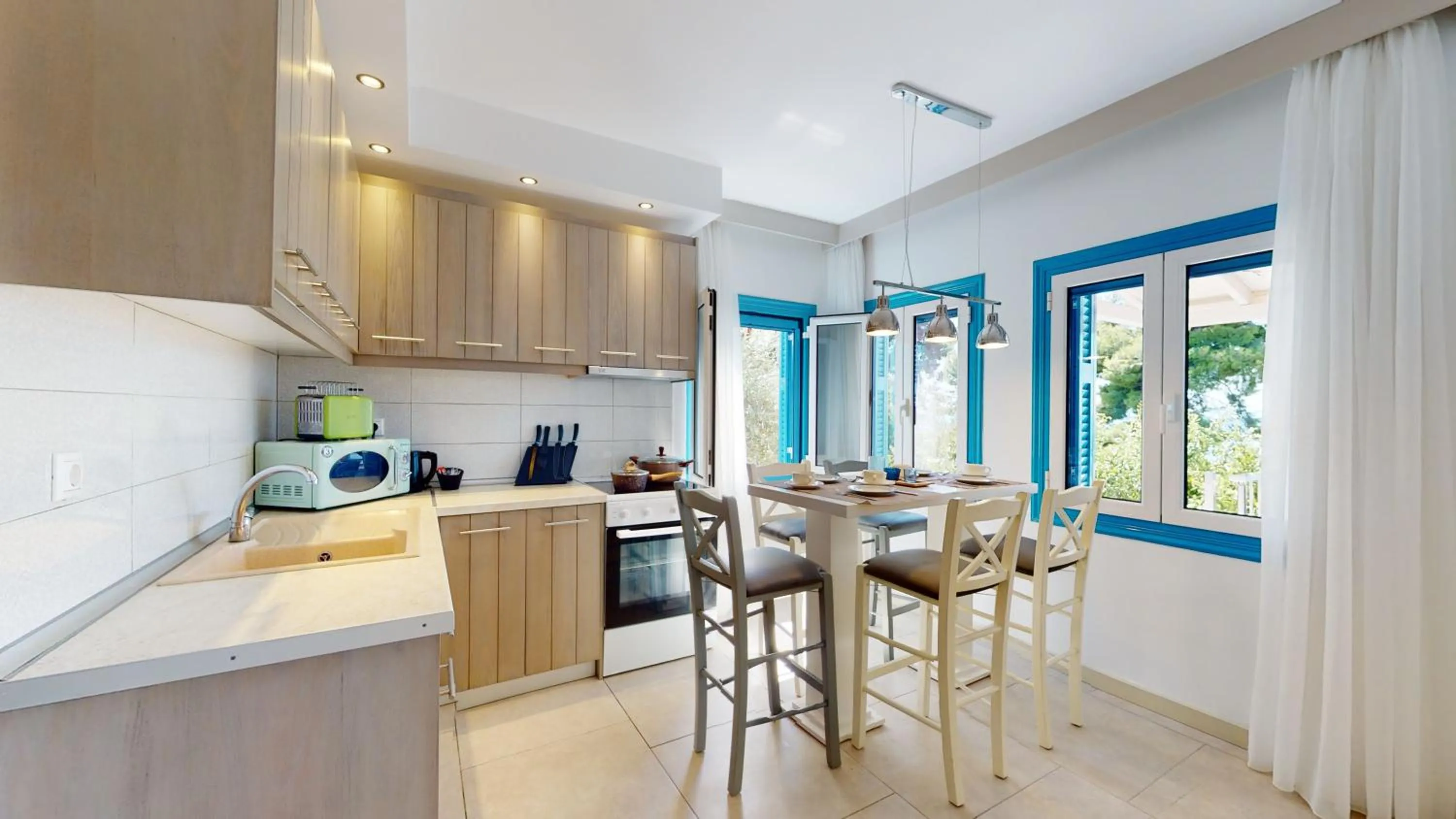kitchen in Acrotel Athena Villa