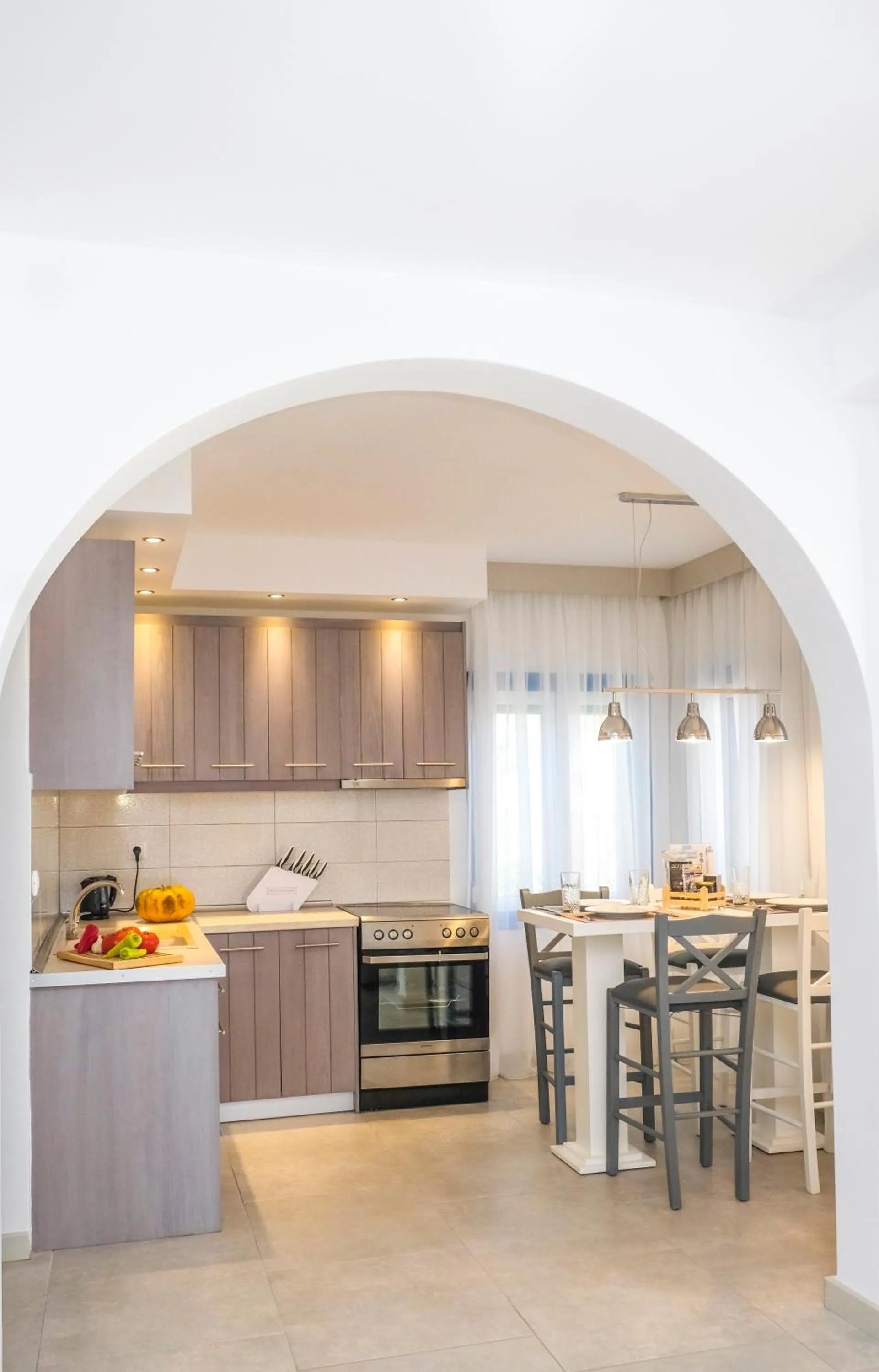 Kitchen or kitchenette in Acrotel Athena Villa