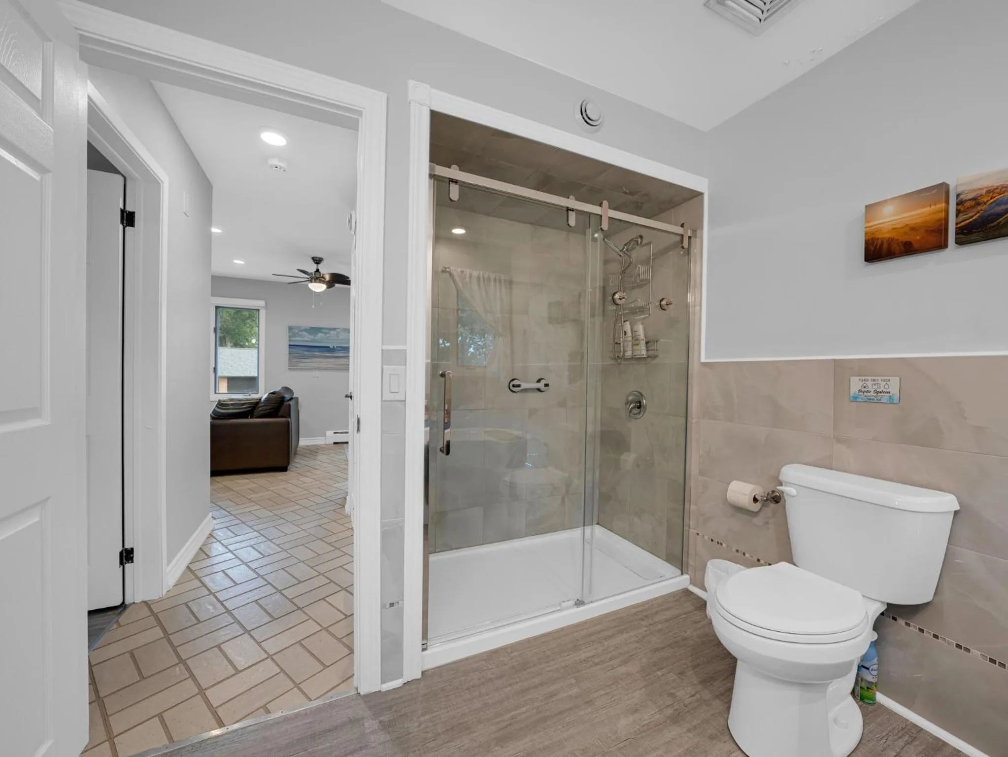 Shower in Coastal Suite #1 Cozy Suite #2 - Seacliff Beach Suites