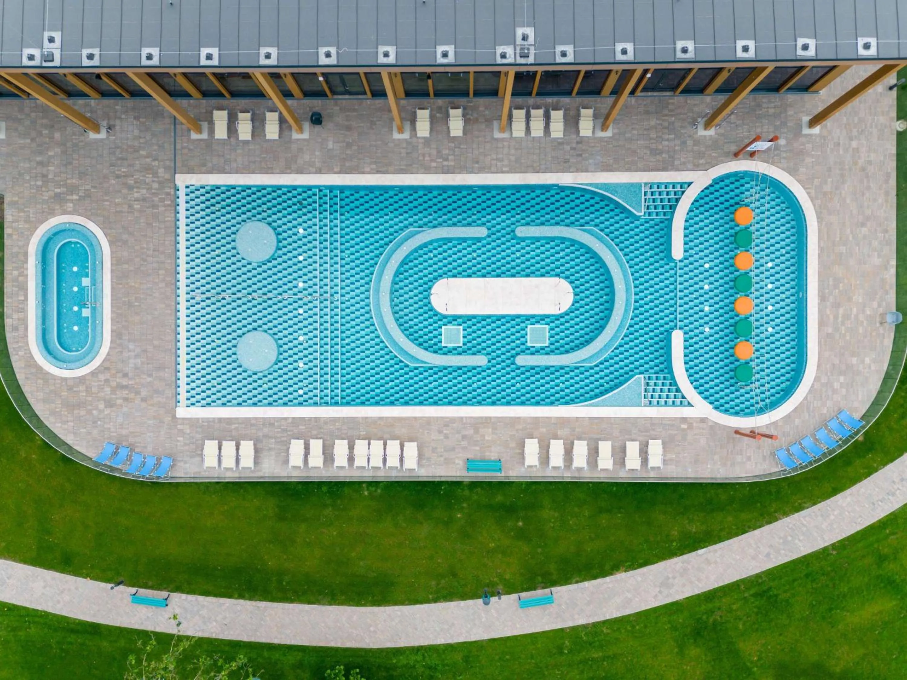 Pool view in Mövenpick Balaland Resort Lake Balaton