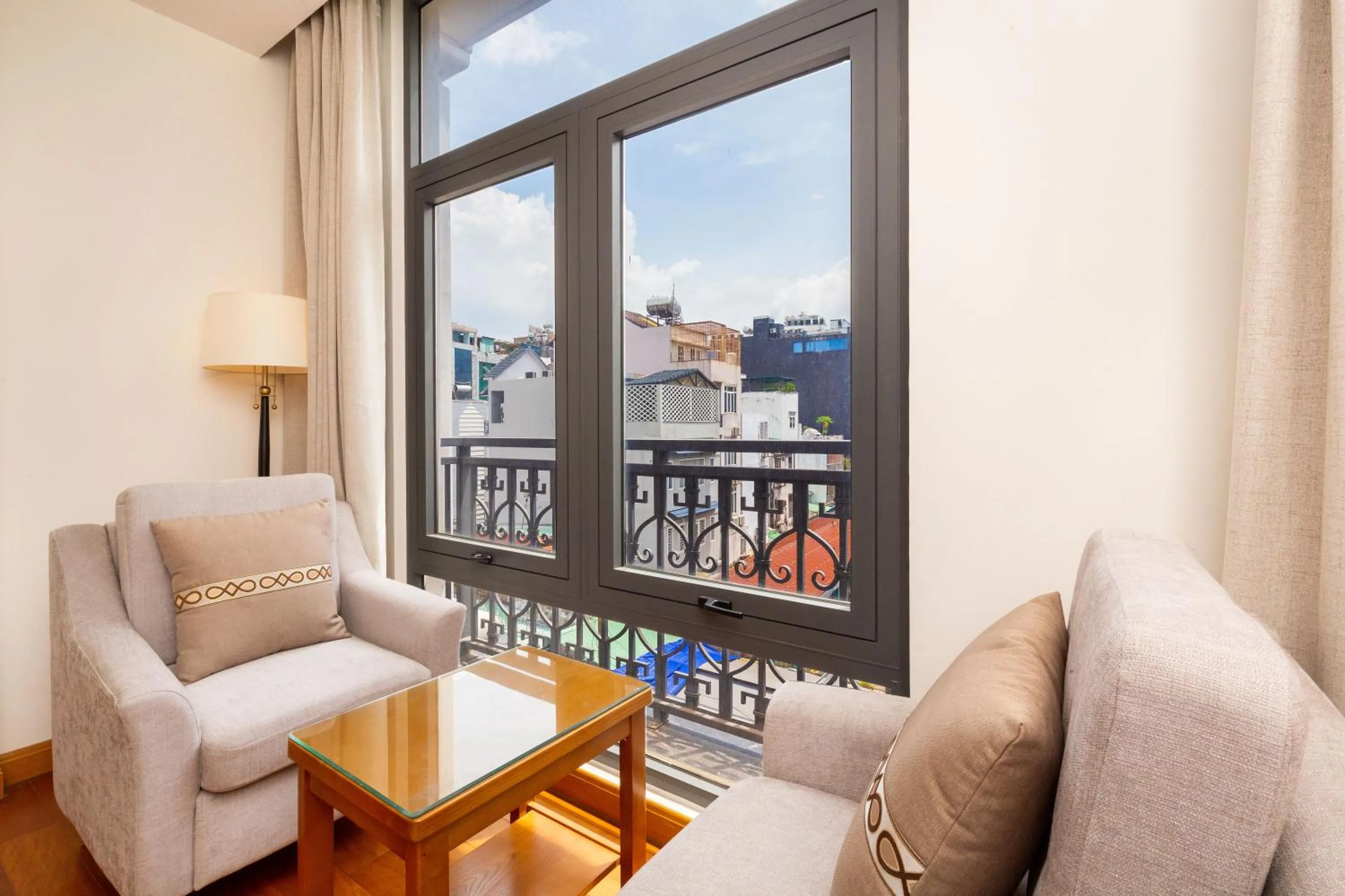 Seating area in Silk Hong Ha airport hotel