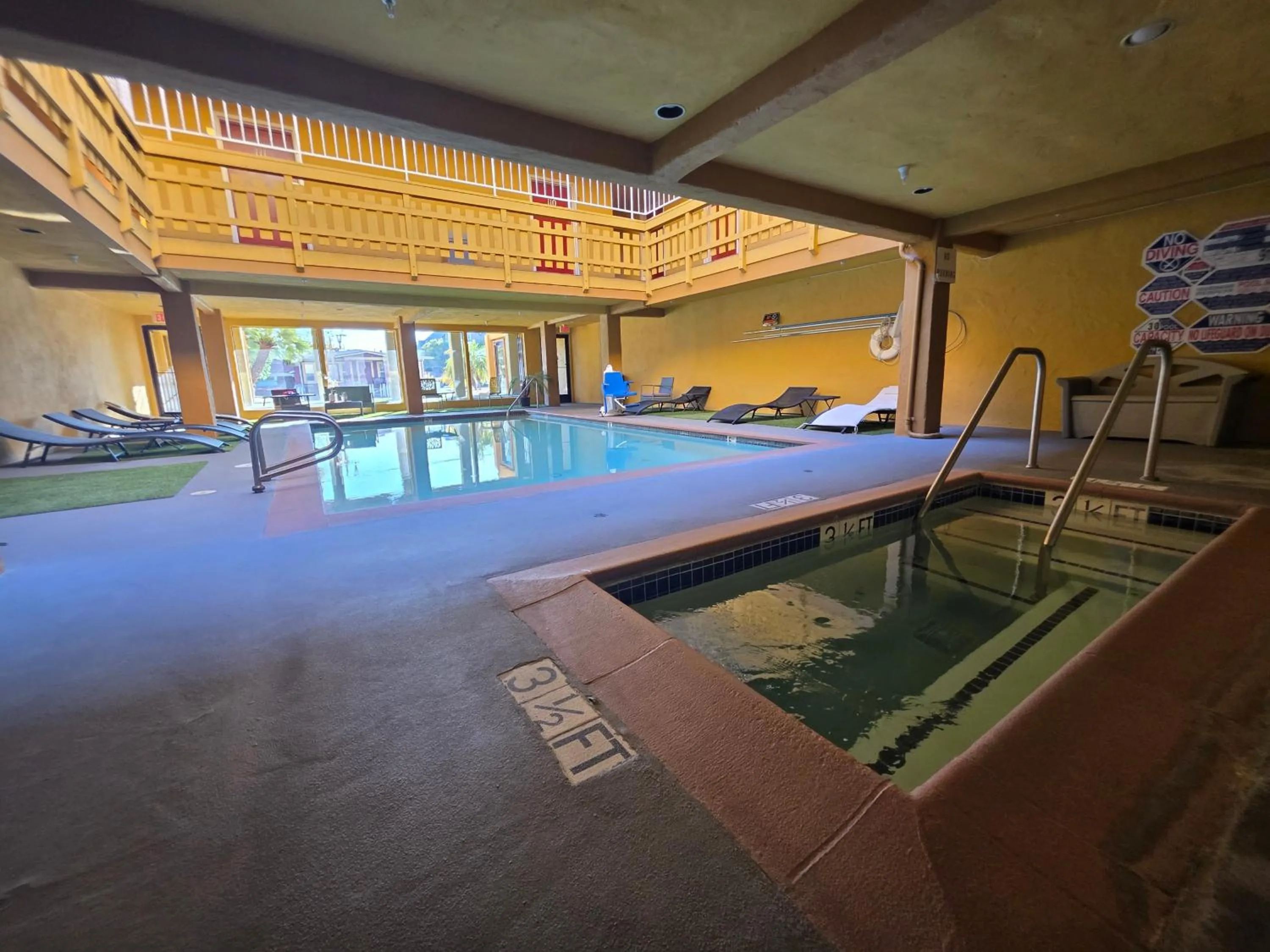 Pool view in The Aqua Pacific Hotel