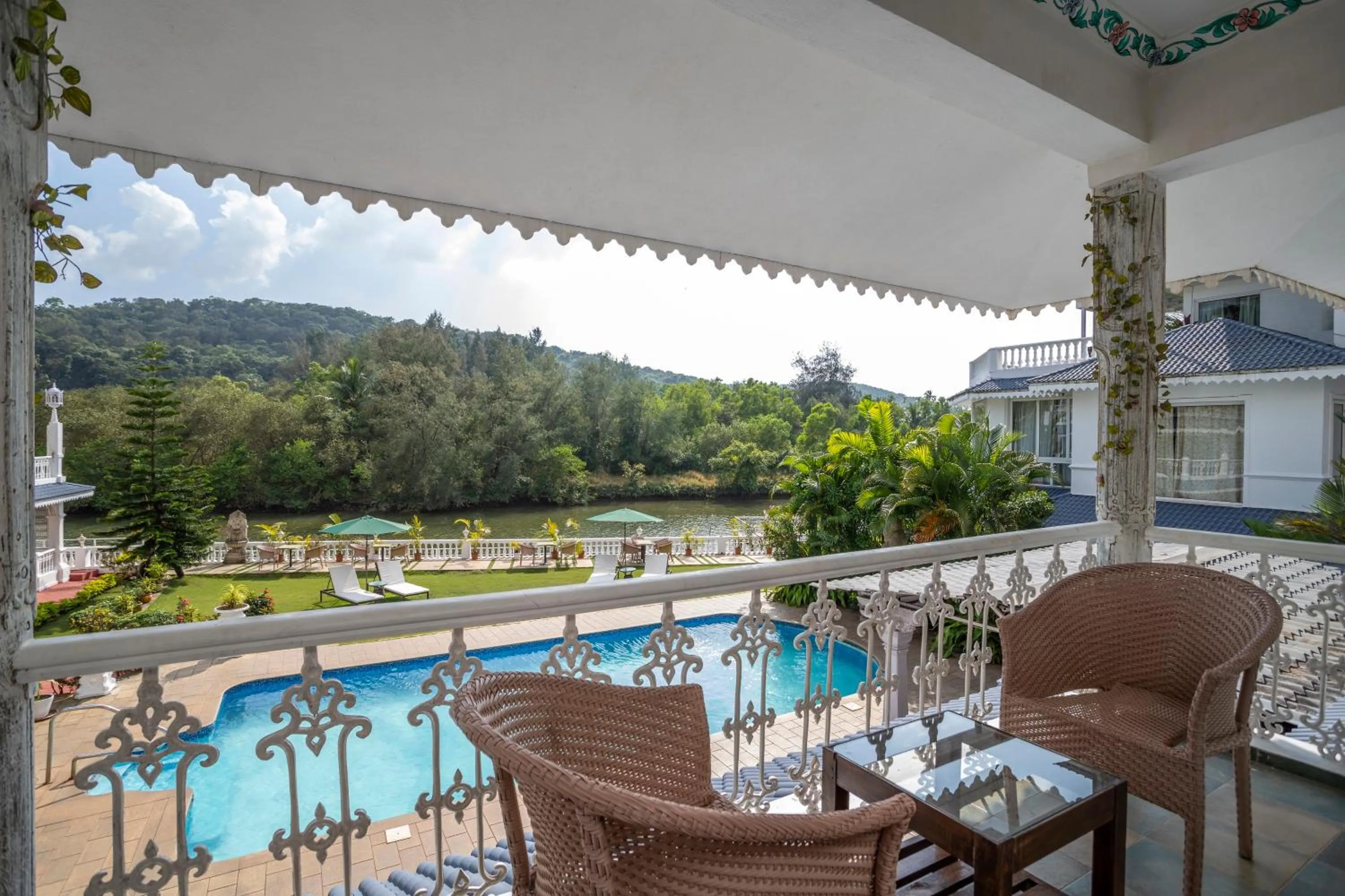 Balcony/Terrace in Stone Wood Riverfront Resort, Siolim
