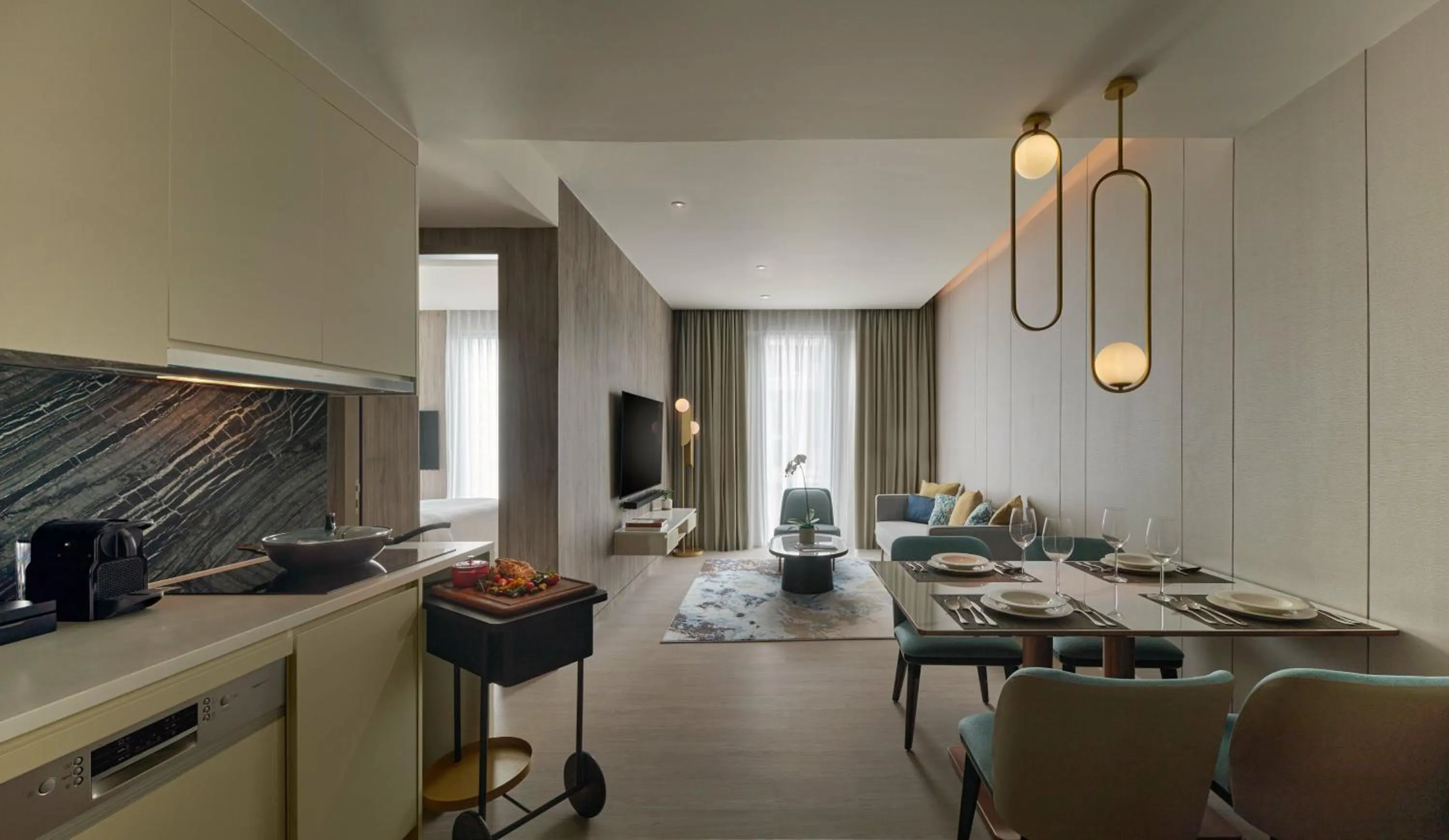 Kitchen or kitchenette in Pan Pacific Serviced Suites Kuala Lumpur