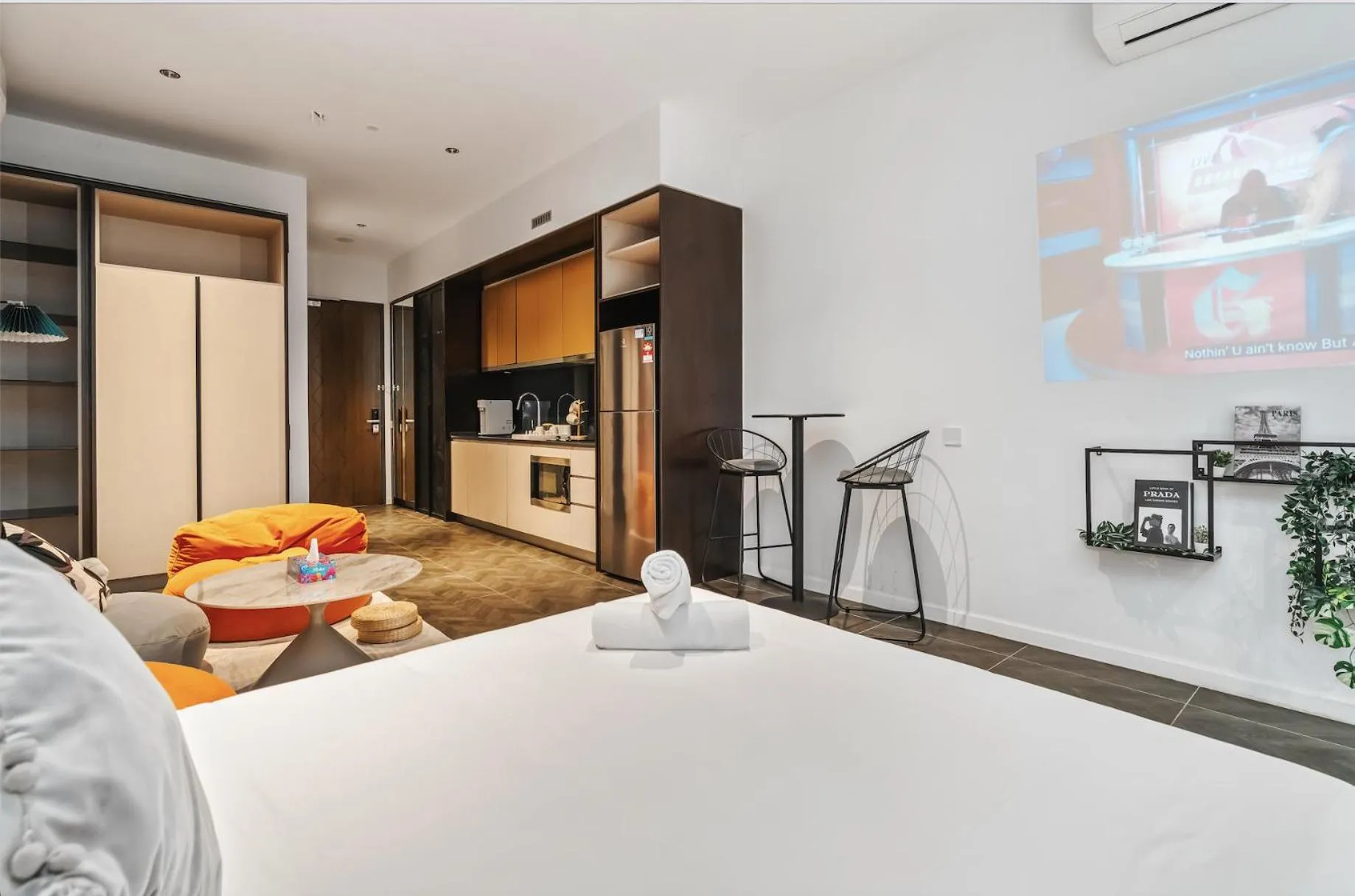 Bed in Greystone Scarletz Suites