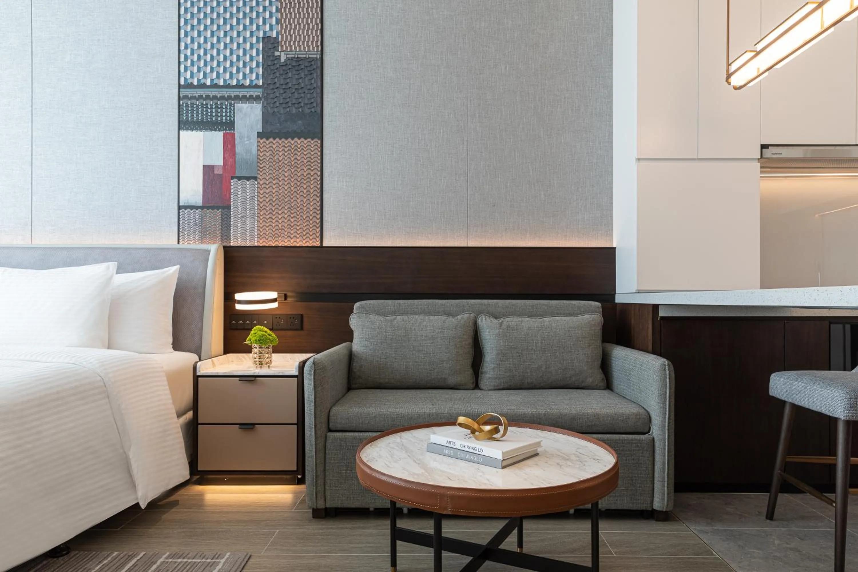 Seating area, Bed in Wanda Jin Xiaohe Xincheng