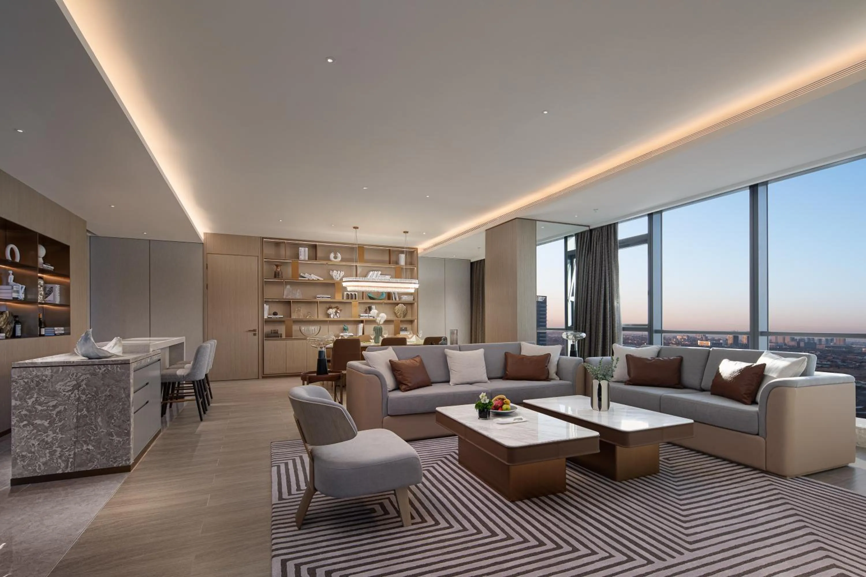 Living room in Wanda Jin Xiaohe Xincheng