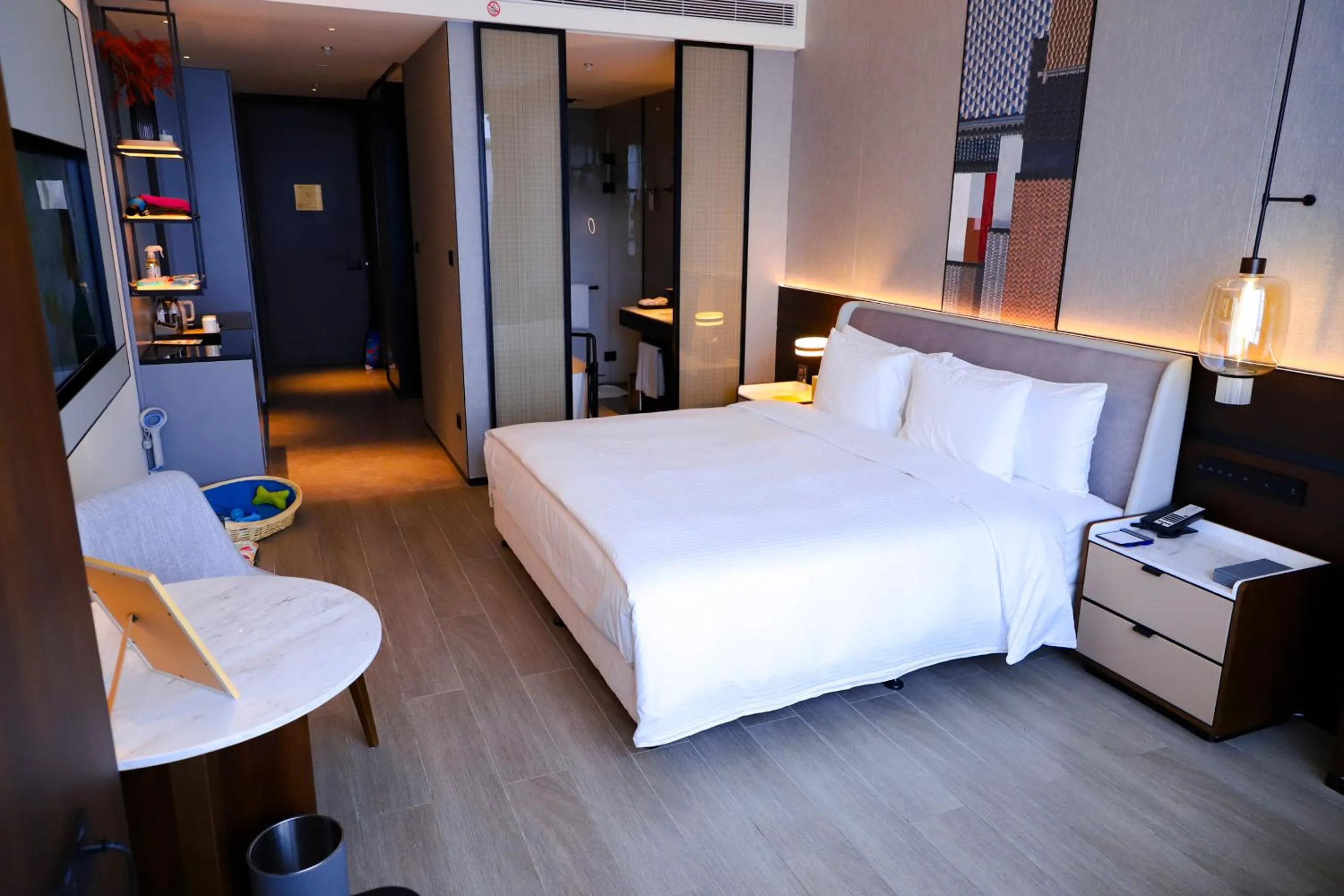 Photo of the whole room, Bed in Wanda Jin Xiaohe Xincheng