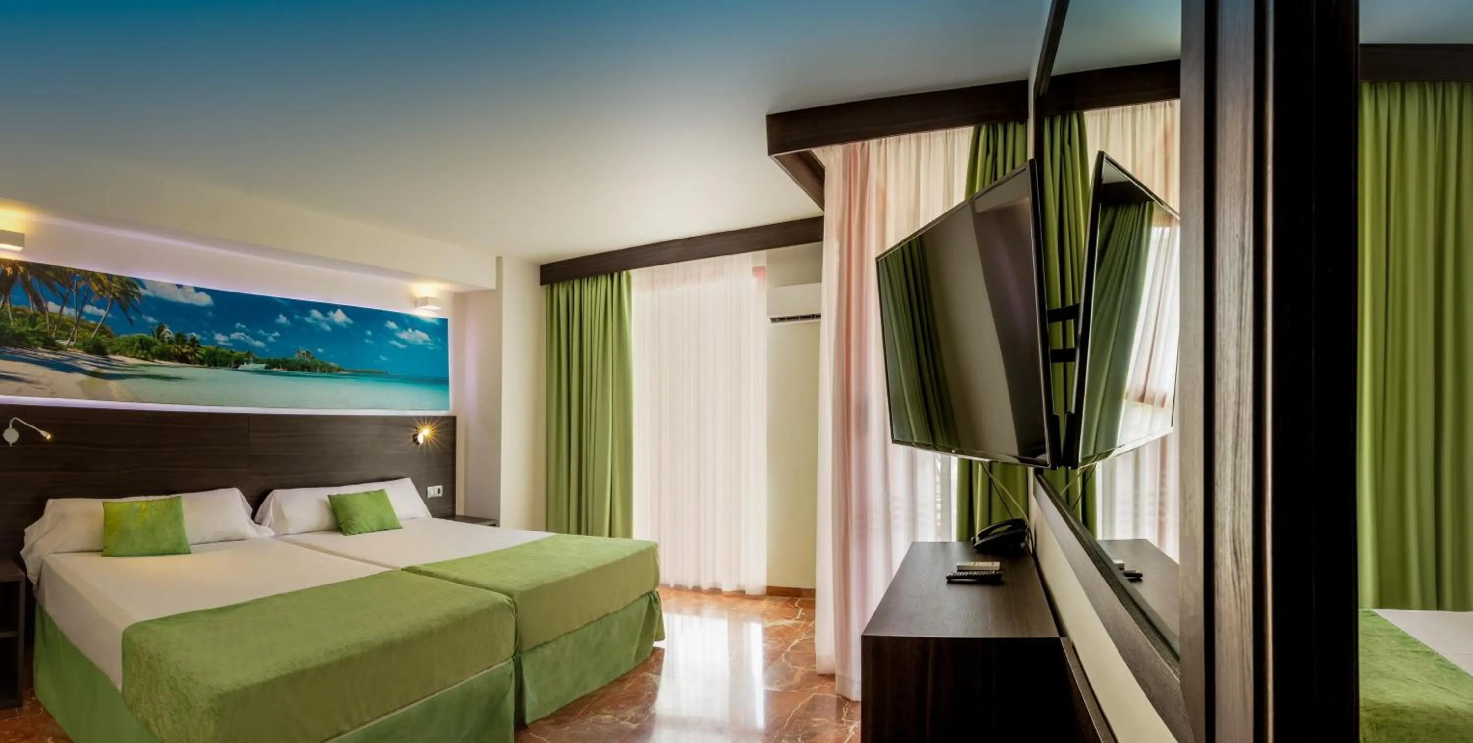 Bedroom, Bed in Magic Tropical Splash