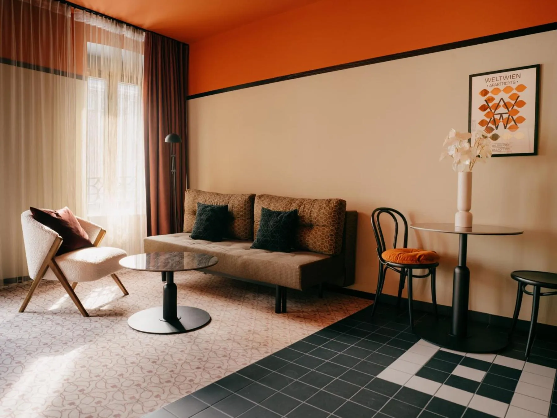 Living room in WELTWIEN Luxury Art Apartments & Free Parking