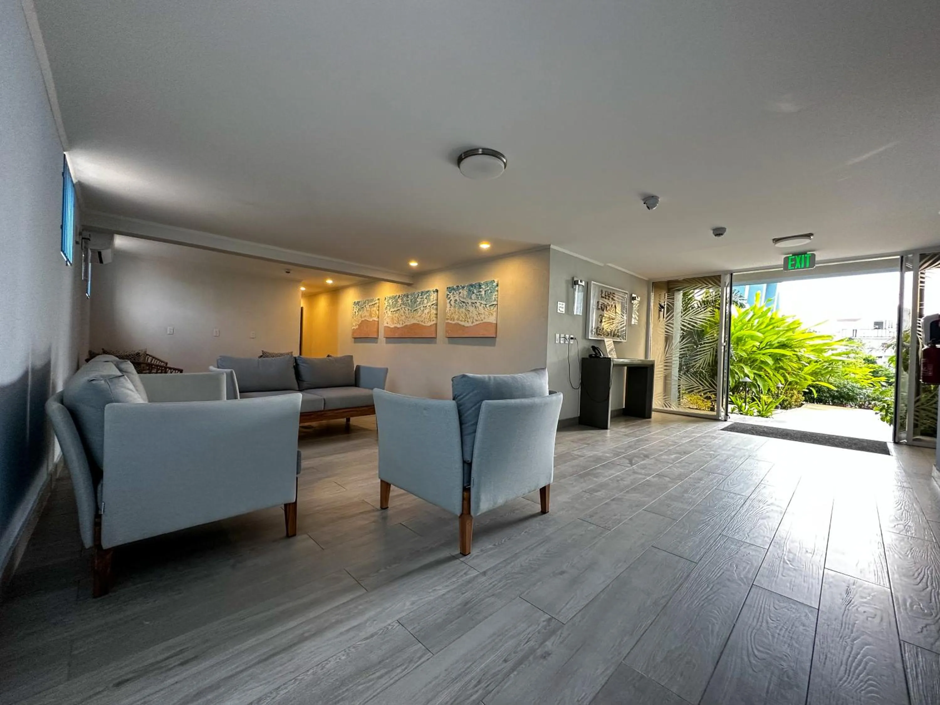 Seating area in Blue Haven Holiday Apartments