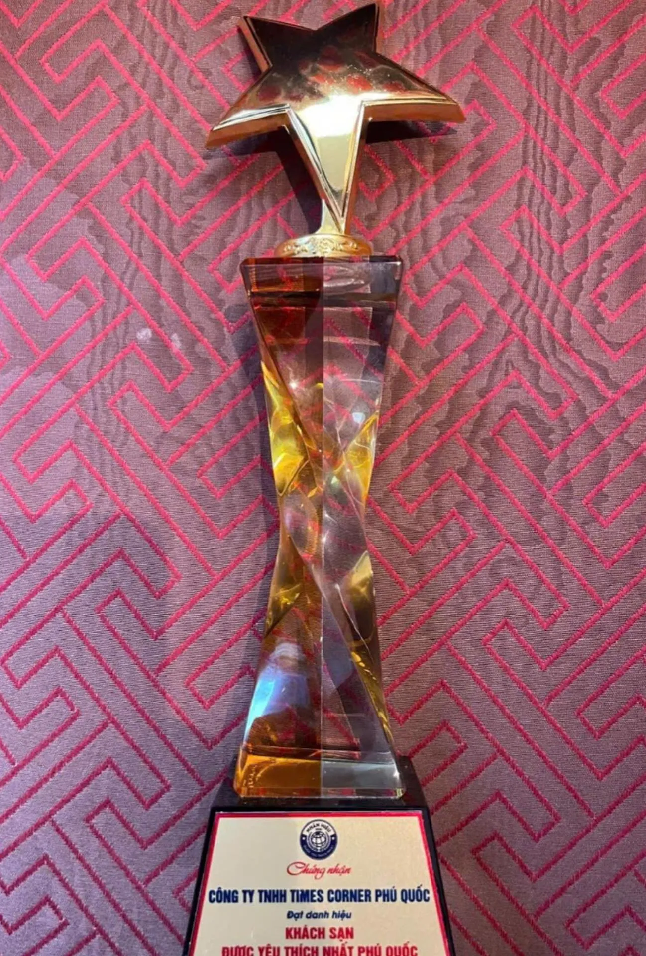 Certificate/Award in Times Corner Sorrento Hotel - Complimentary Sunset Town Tour 4pm to 5pm everyday